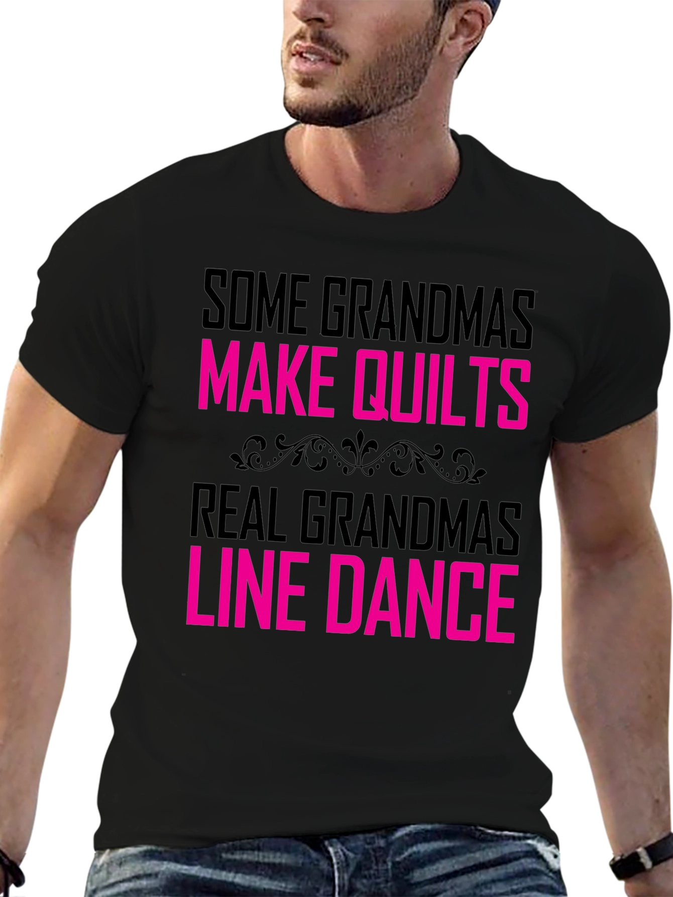 Black Funny Grandma Line Dance T-Shirt view 6
