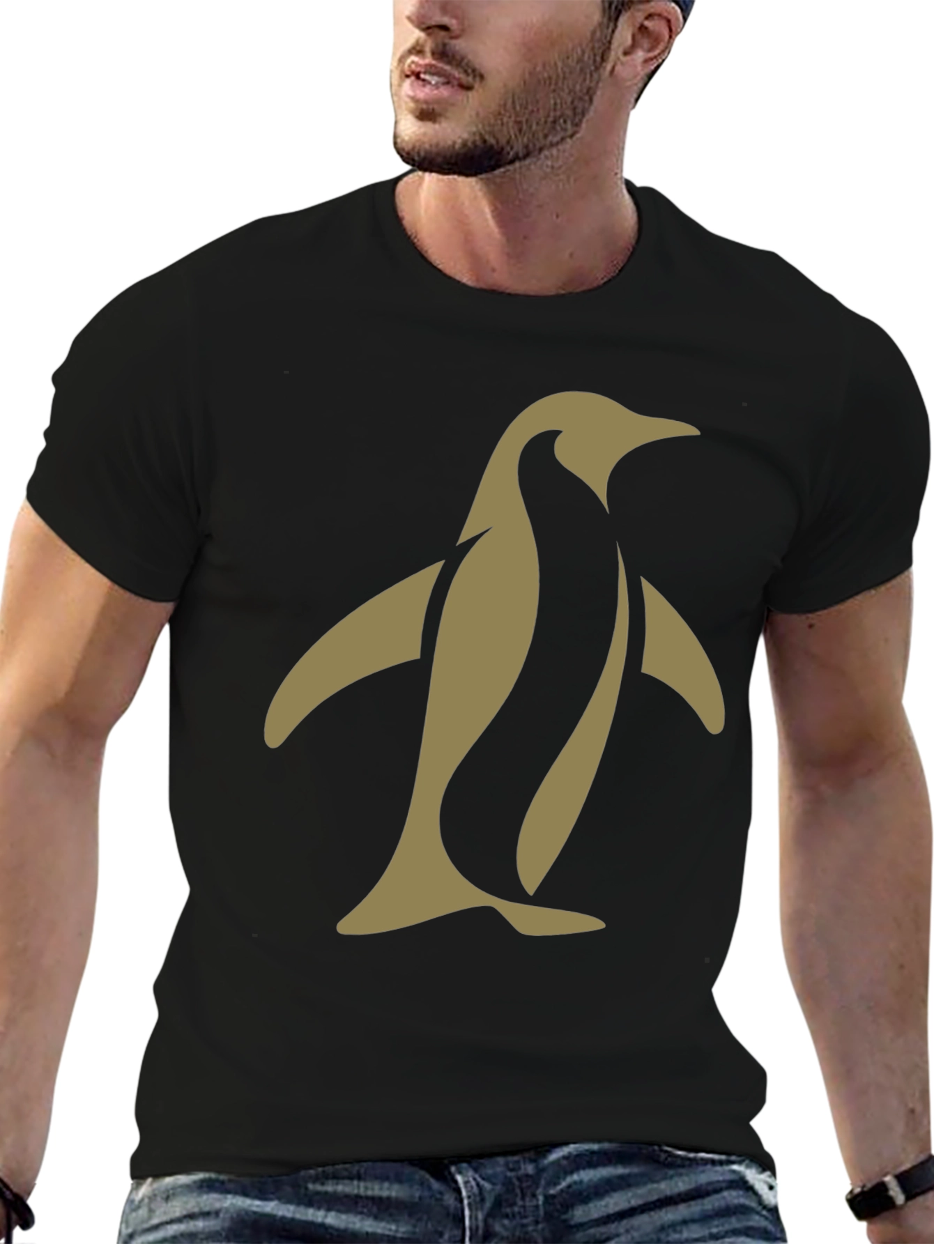 Black Penguin Graphic Tee - Modern Black T-Shirt view 6