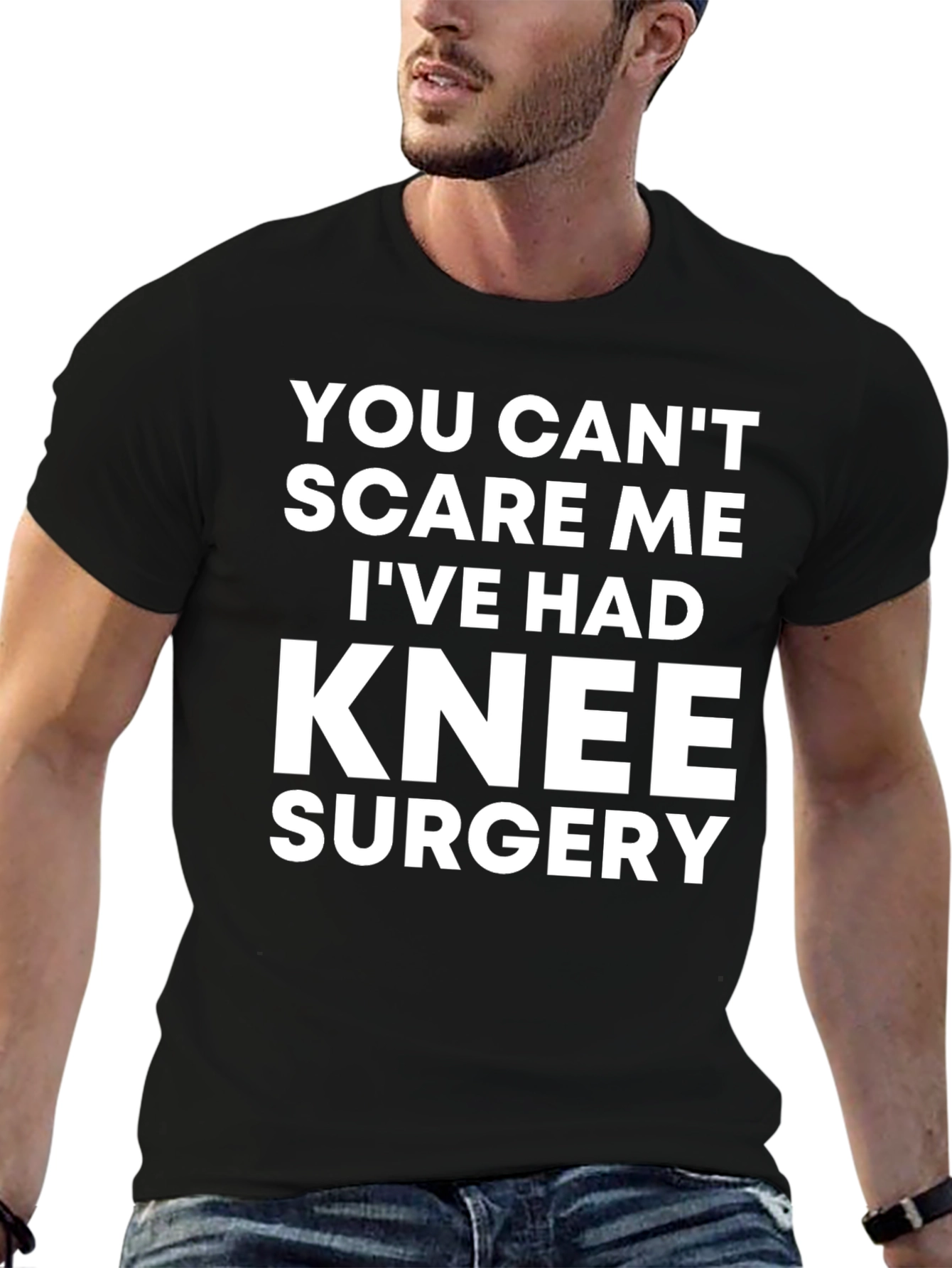 Black Knee Surgery T-Shirt Funny Recovery Get Well Gift view 6