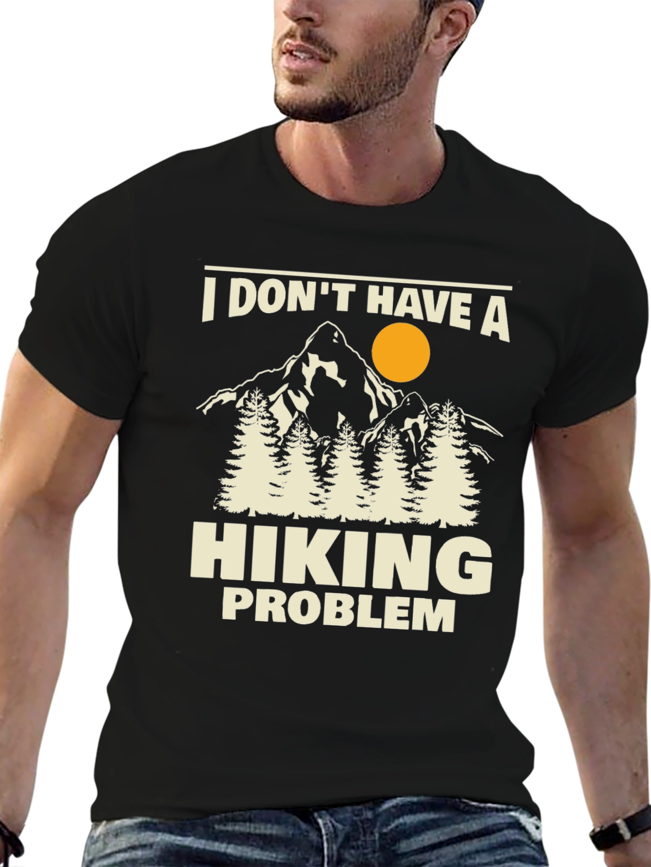 Black Hiking Problem T-Shirt - Outdoors Adventure Tee view 6