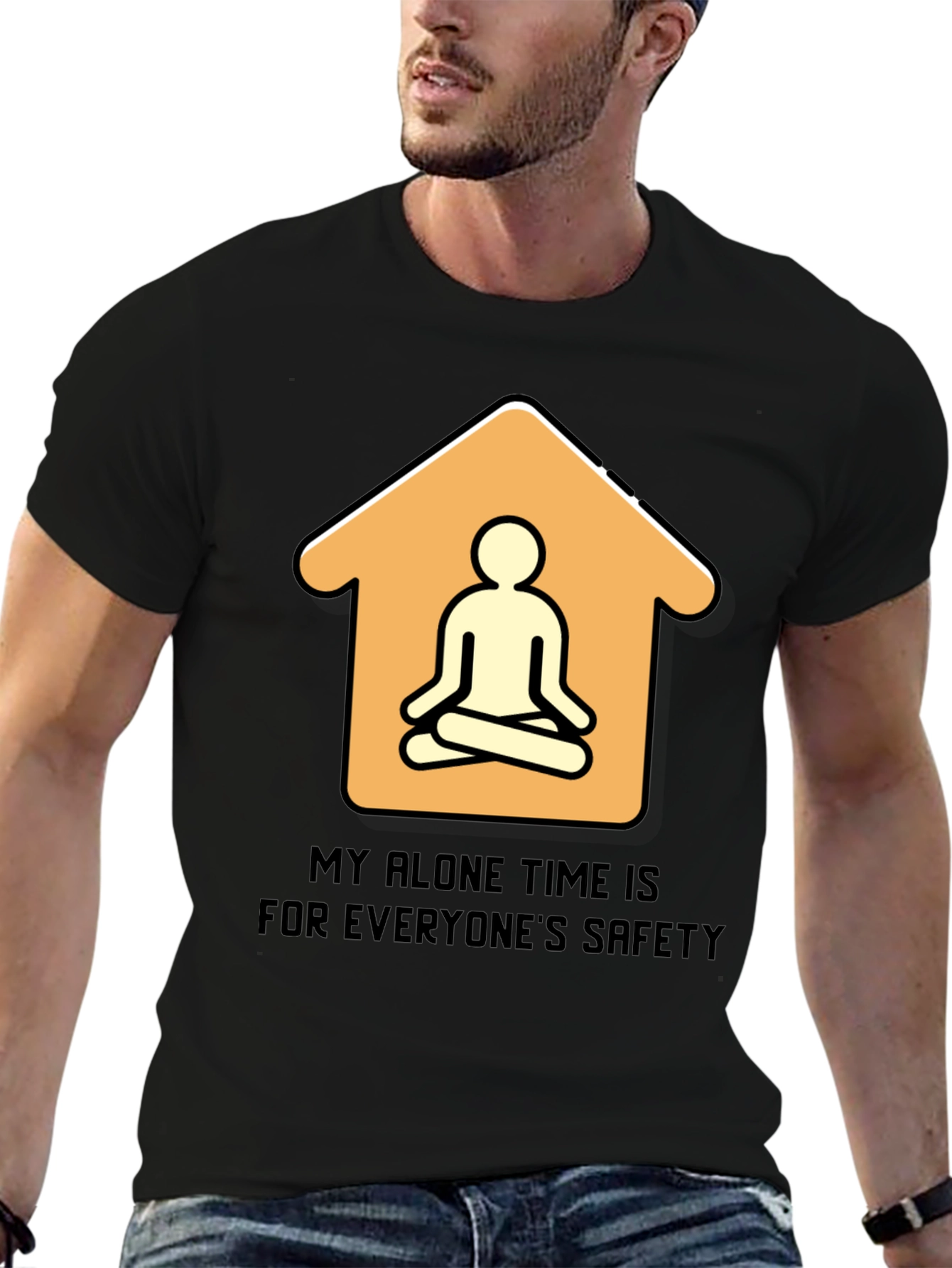 Black Alone Time Safety Graphic Tee view 6