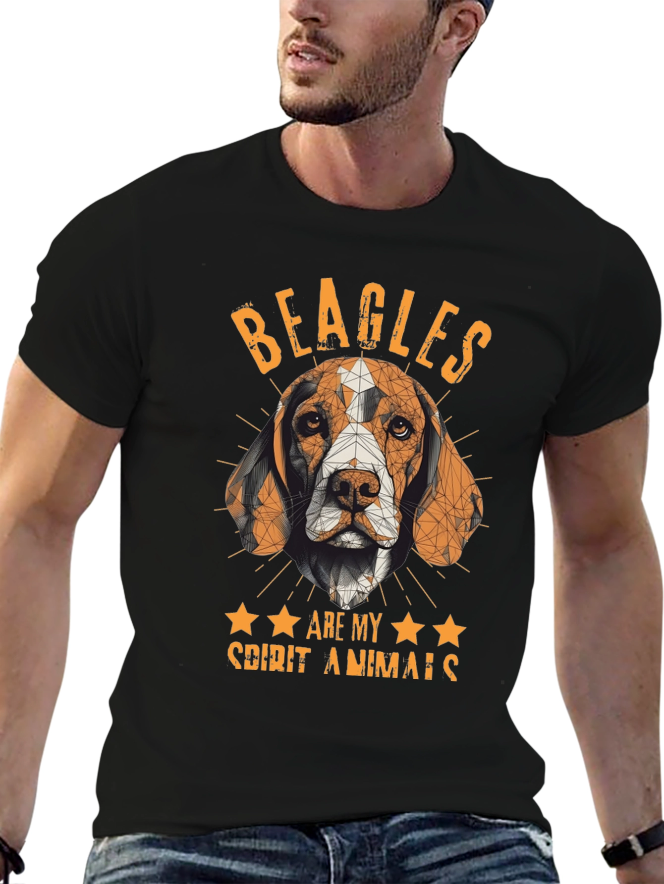 Black Beagle Spirit Animal Graphic T-Shirt view 6