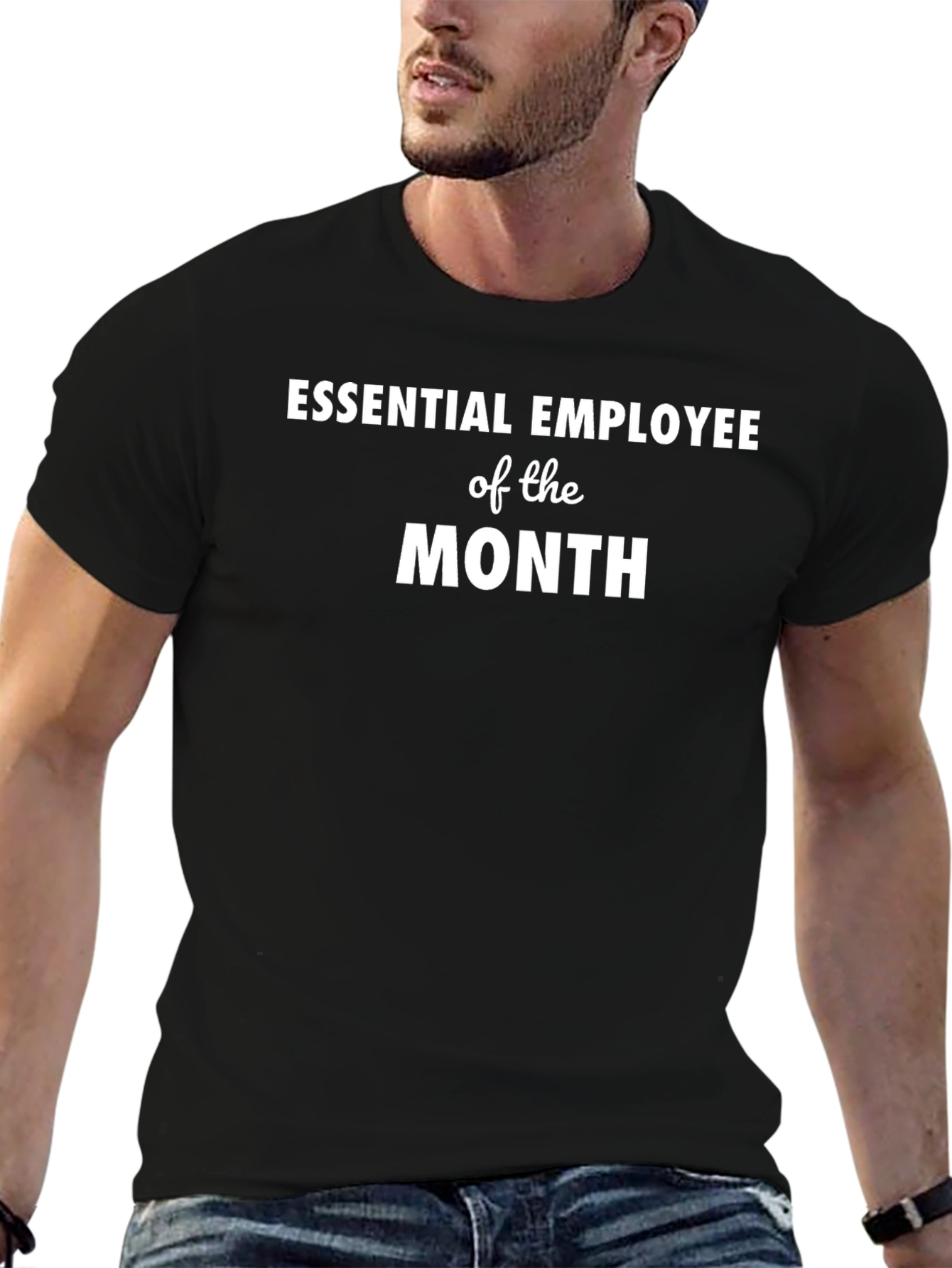 Black Essential Employee of the Month Black T-Shirt view 6