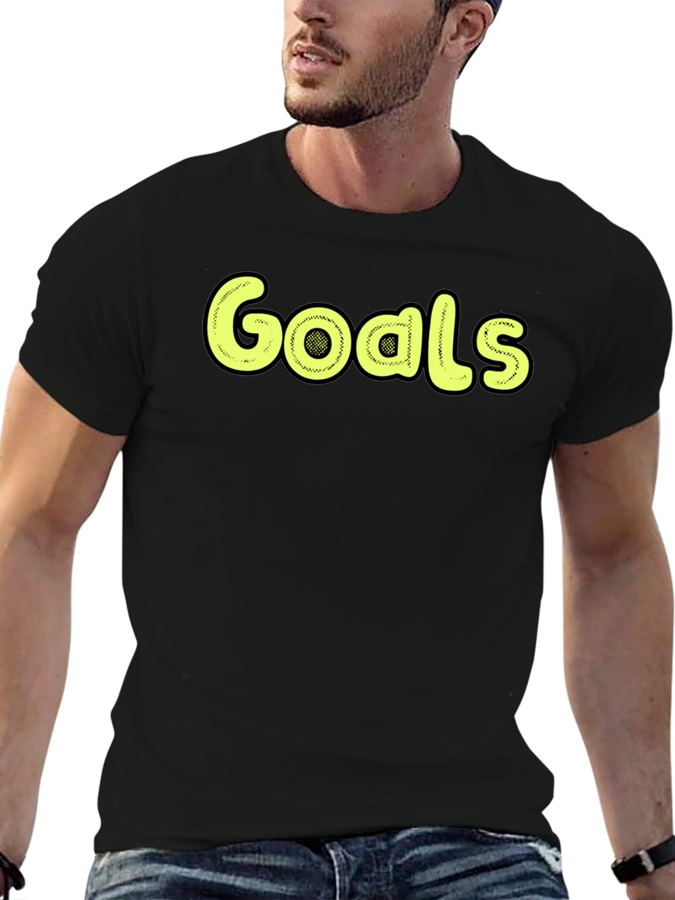 Black Goals Graphic Tee - Stylish Black T-Shirt view 6