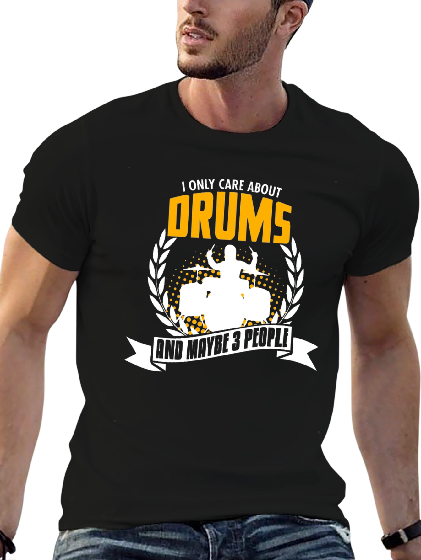 Black Drum Lover T-Shirt - Music Gift view 6