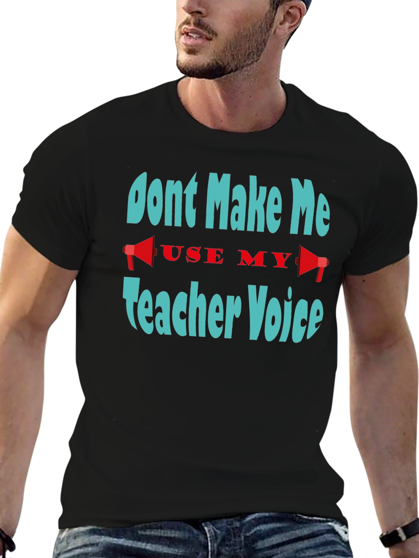 Black Don't Make Me Use My Teacher Voice T-Shirt view 6