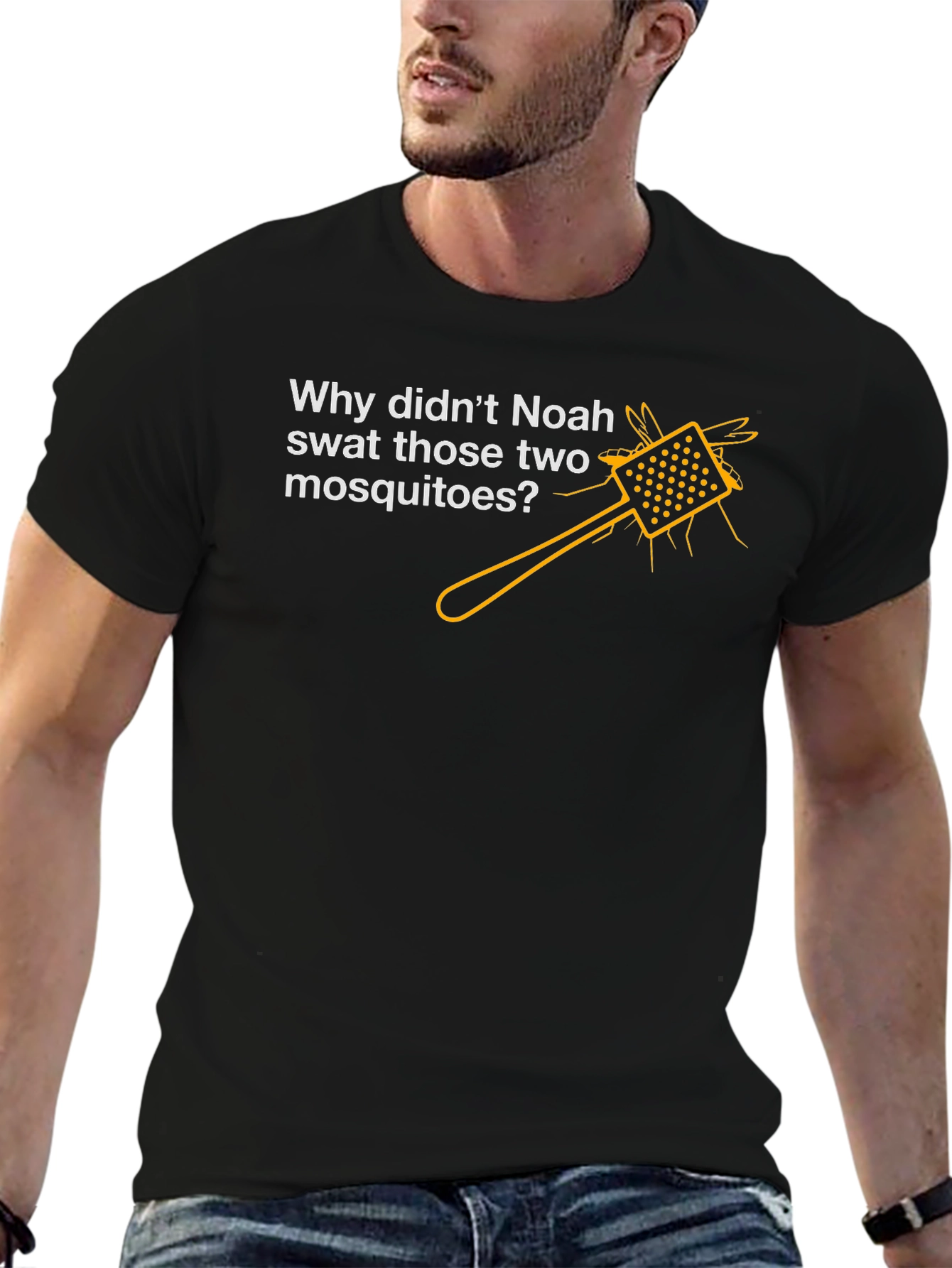 Black Noah's Mosquito T-Shirt - Funny Graphic Tee view 6