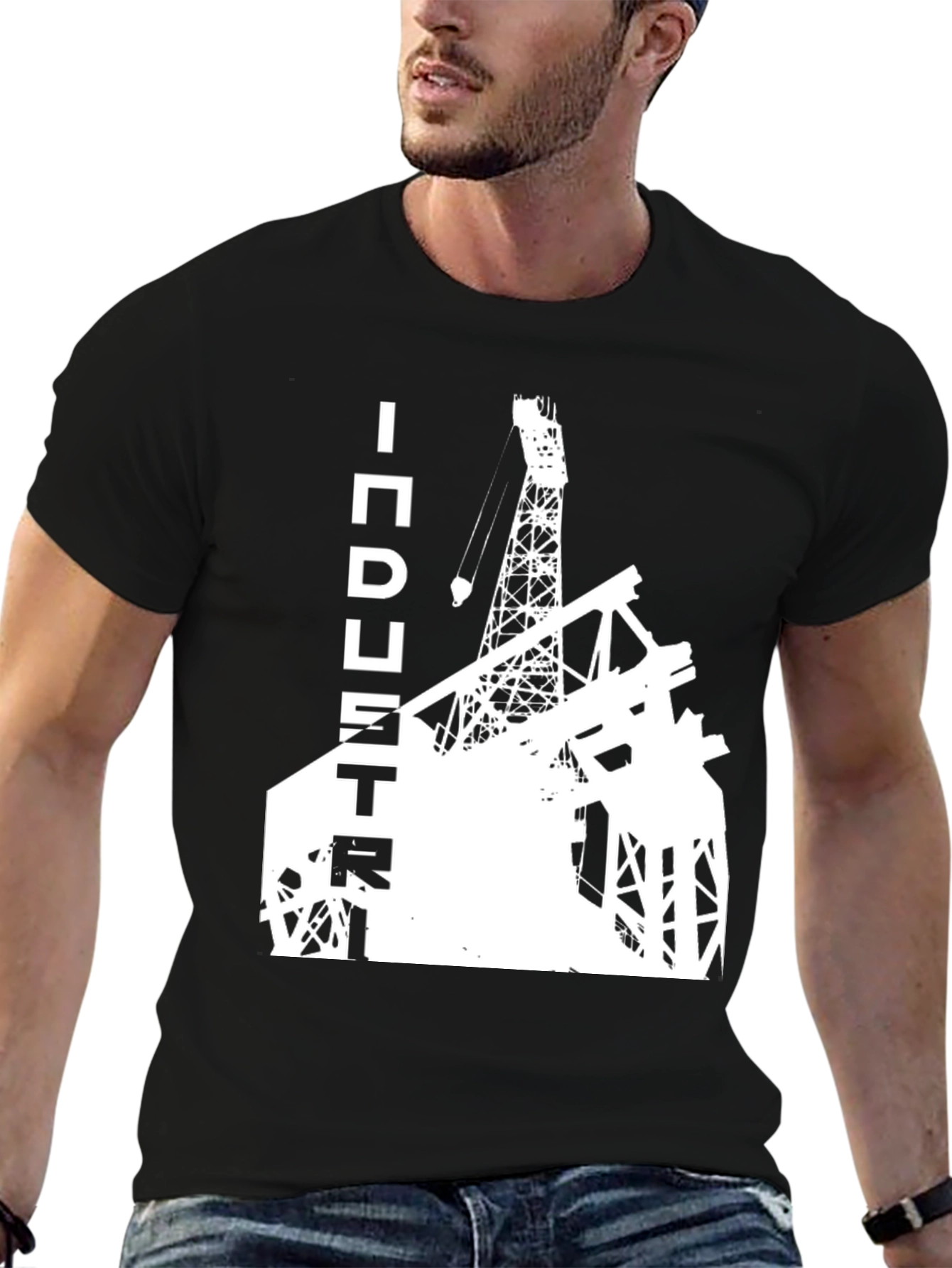 Black Industry Derrick Graphic Tee - Black view 6