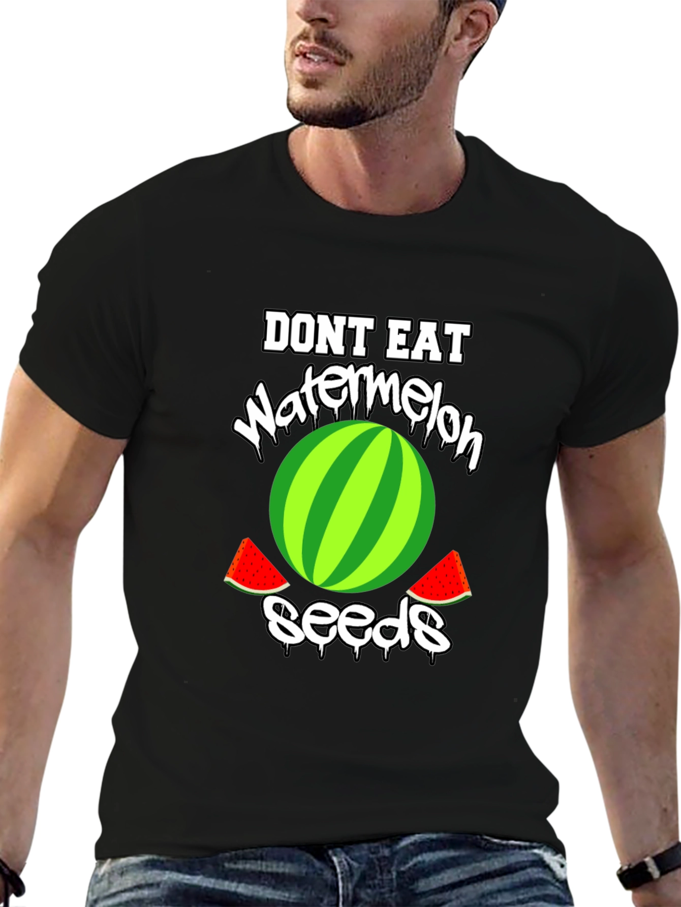 Black Don't Eat Watermelon Seeds Graphic Tee view 6