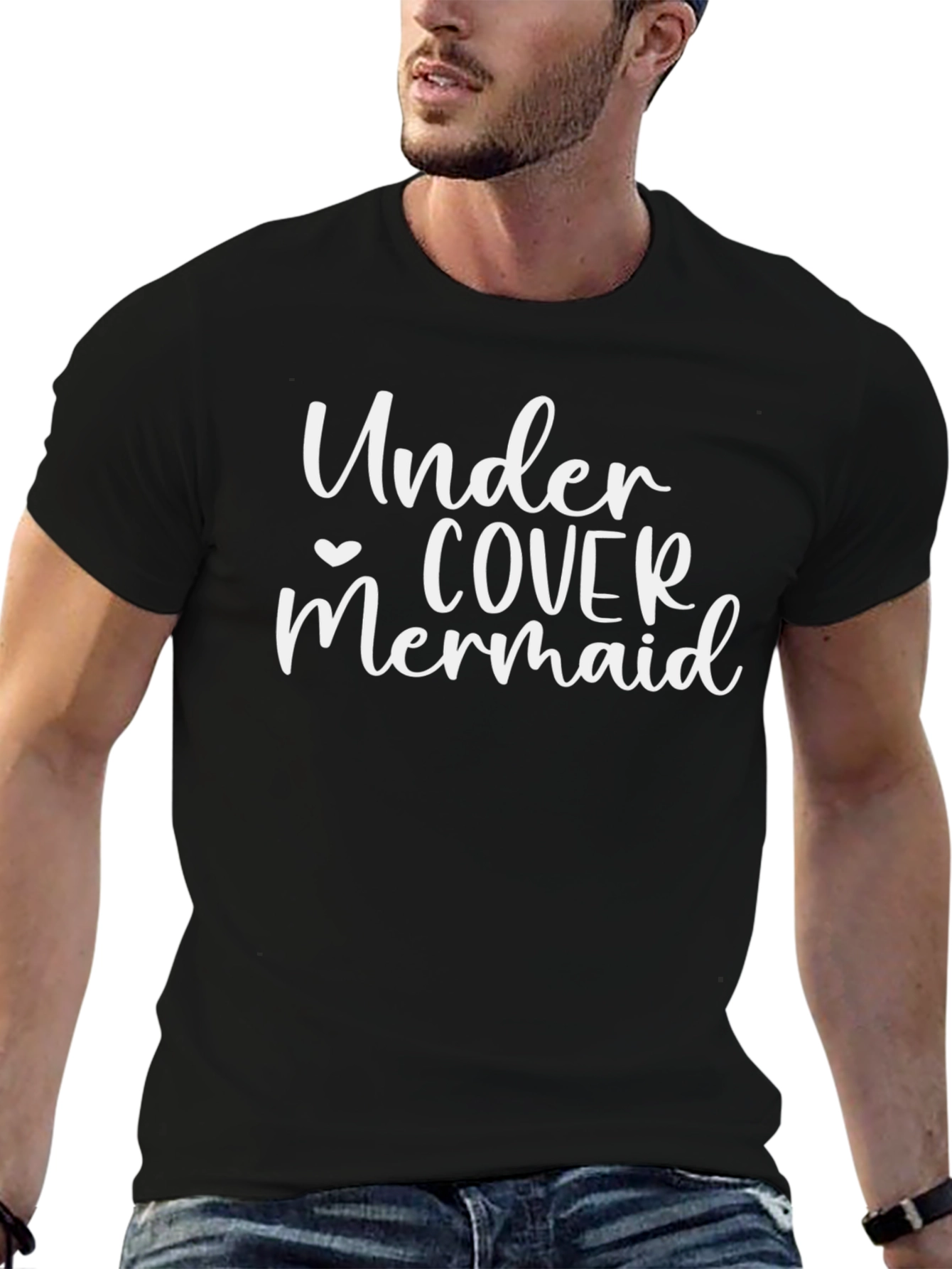 Black Undercover Mermaid Graphic Tee - Casual Black T-Shirt view 6