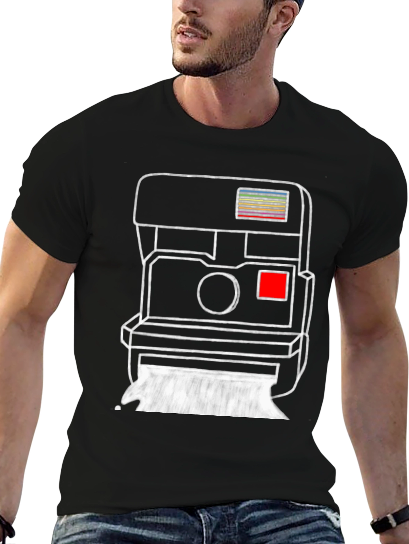 Black Retro Camera Graphic Tee - Stylish & Unique T-Shirt view 6
