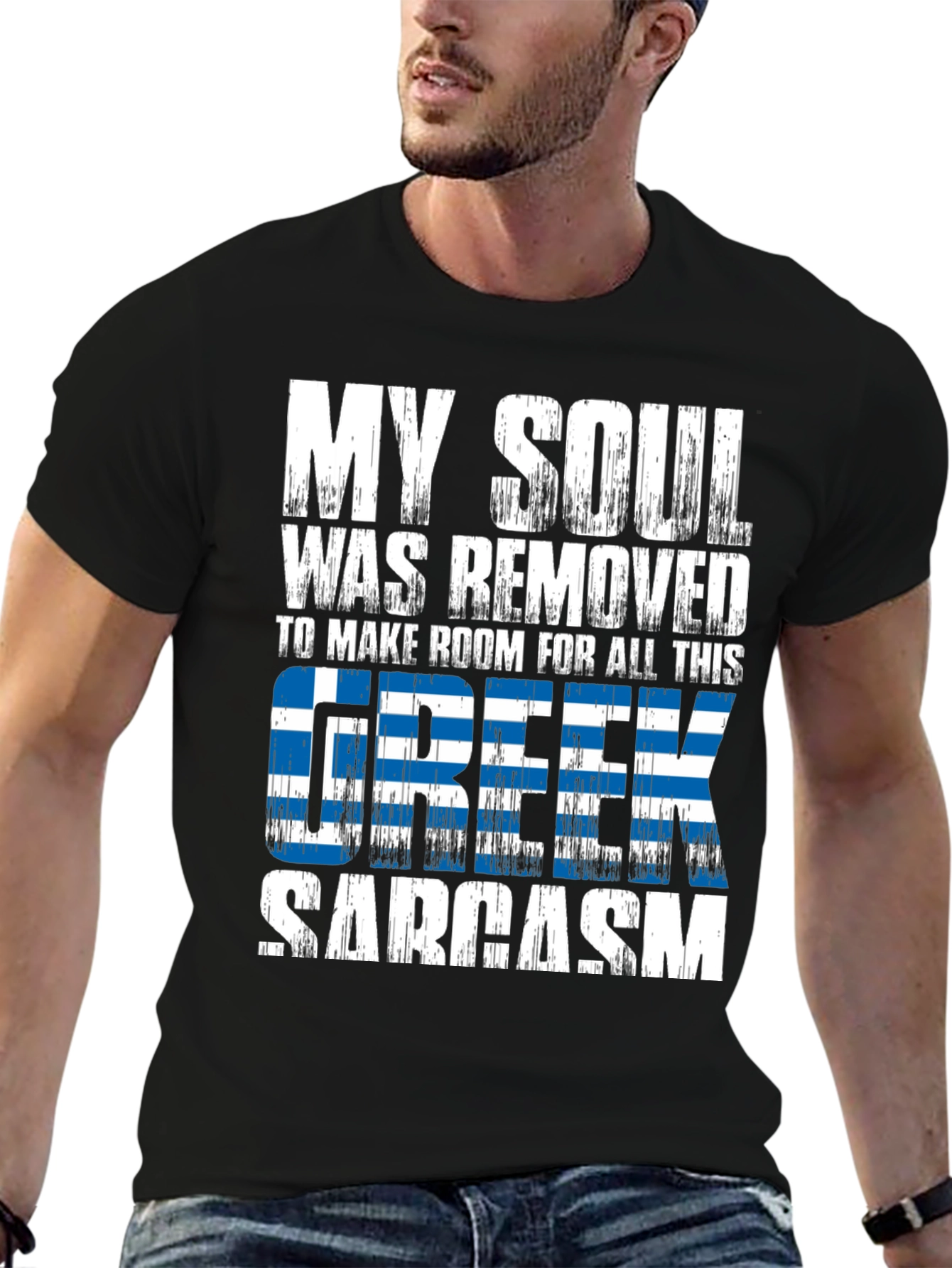 Black Funny Greek Sarcasm T-Shirt  view 6