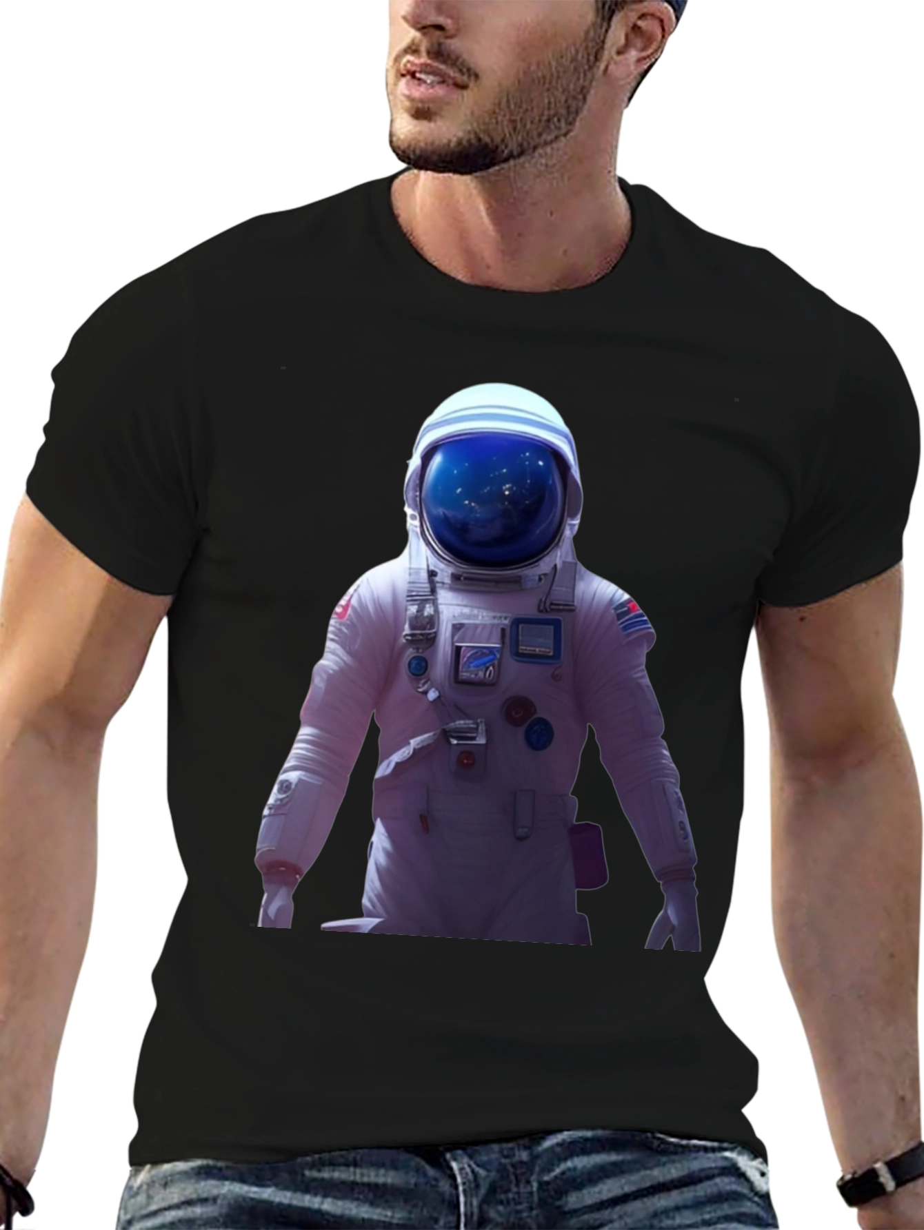 Black Astronaut Graphic Tee - Space Exploration Fashion view 6