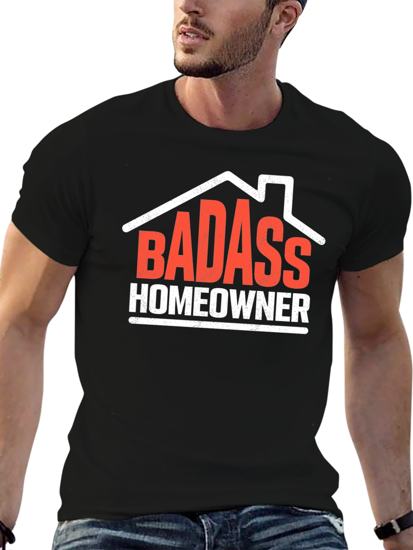 Black Badass Homeowner Graphic Tee - Black view 6