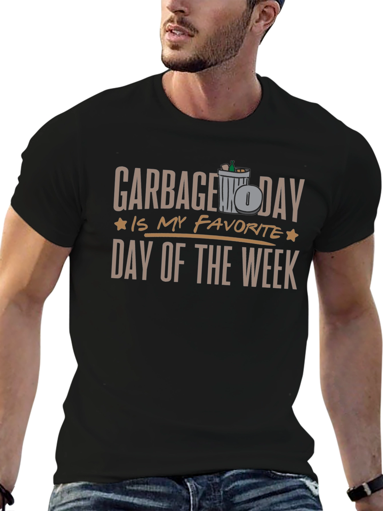 Black Garbage Day T-Shirt - Favorite Day of The Week Tee view 6