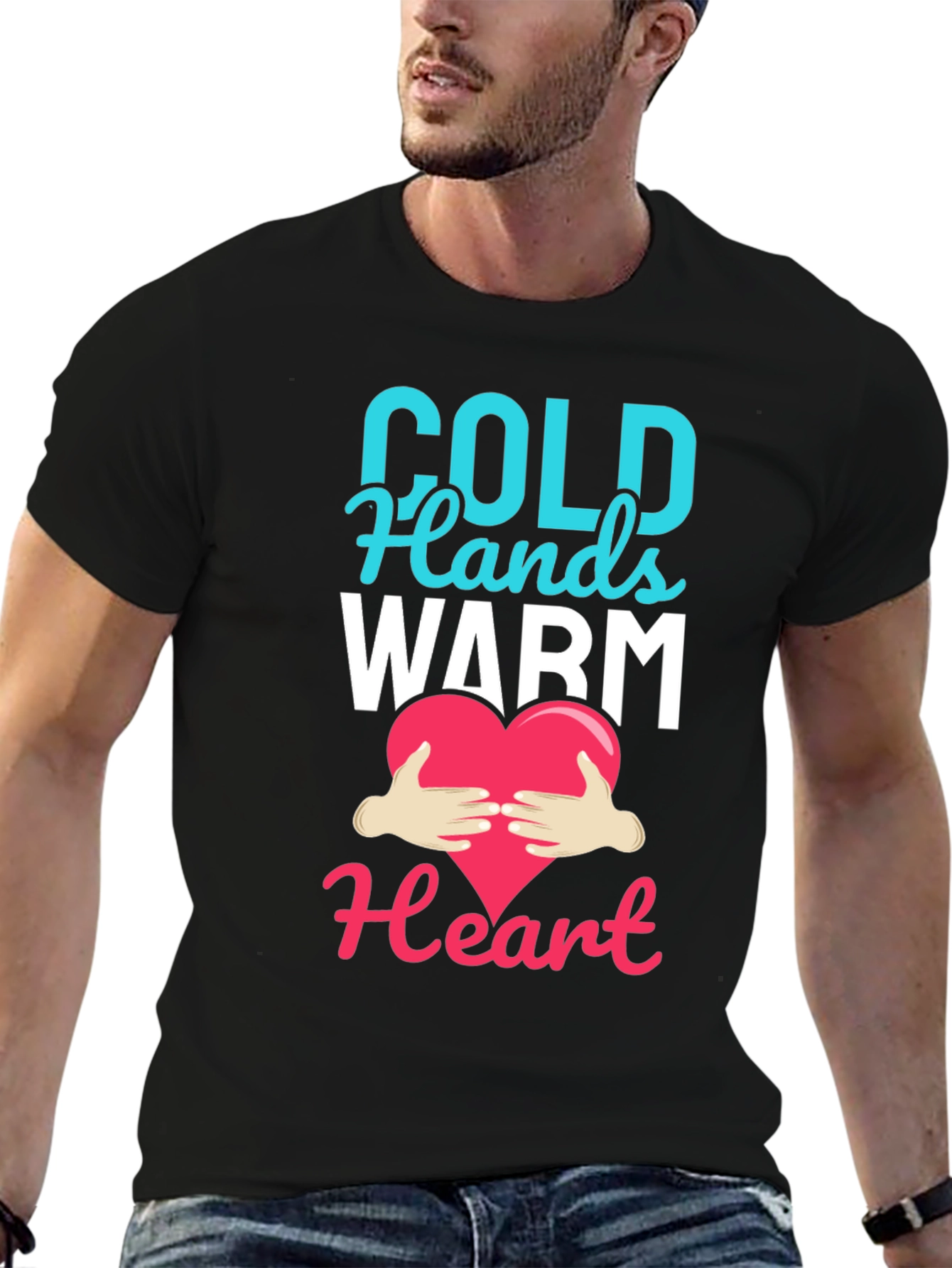 Black Cold Hands Warm Heart Graphic T-Shirt view 6