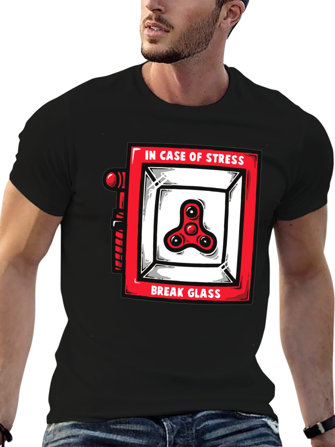 Funny Stress Relief Spinner Black T-Shirt - 6