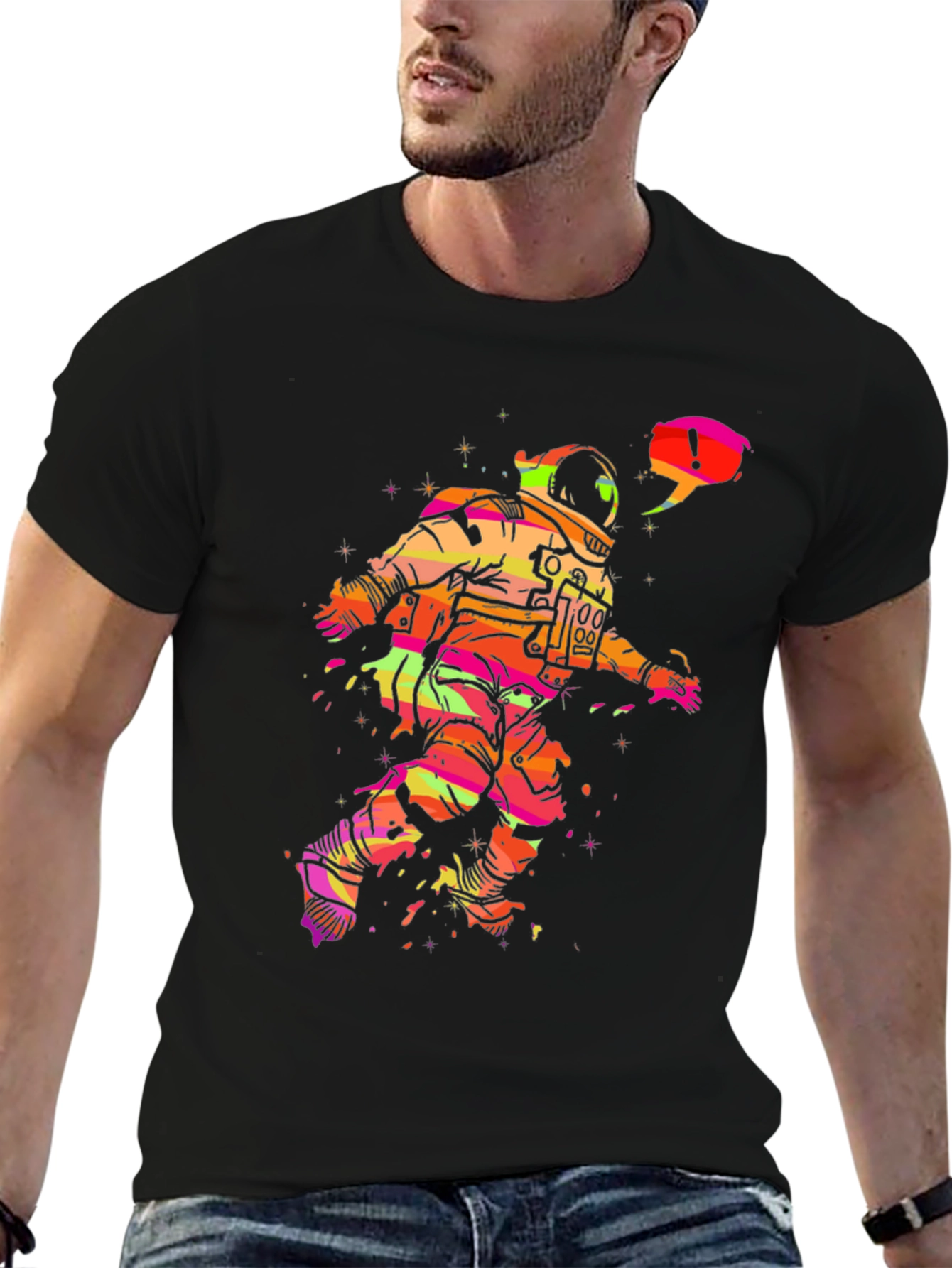 Black Astronaut Graphic Tee - Cool Space Design! view 6