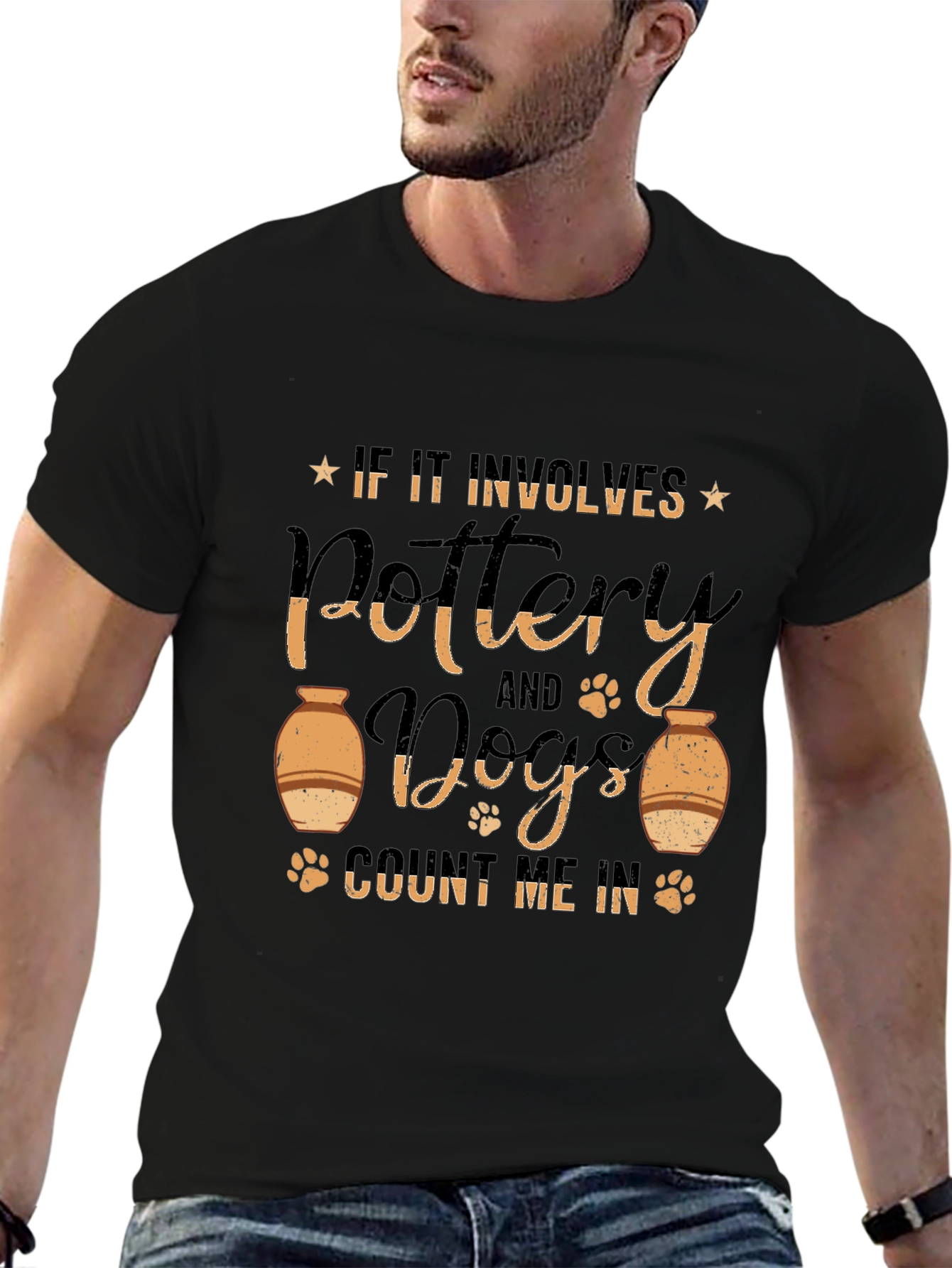 Black Pottery and Dogs T-Shirt view 6