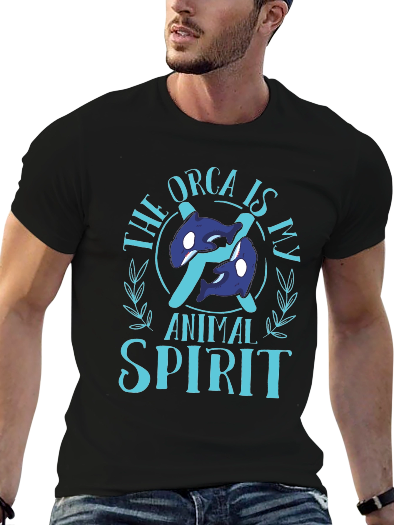 Black Orca Animal Spirit Black T-Shirt view 6