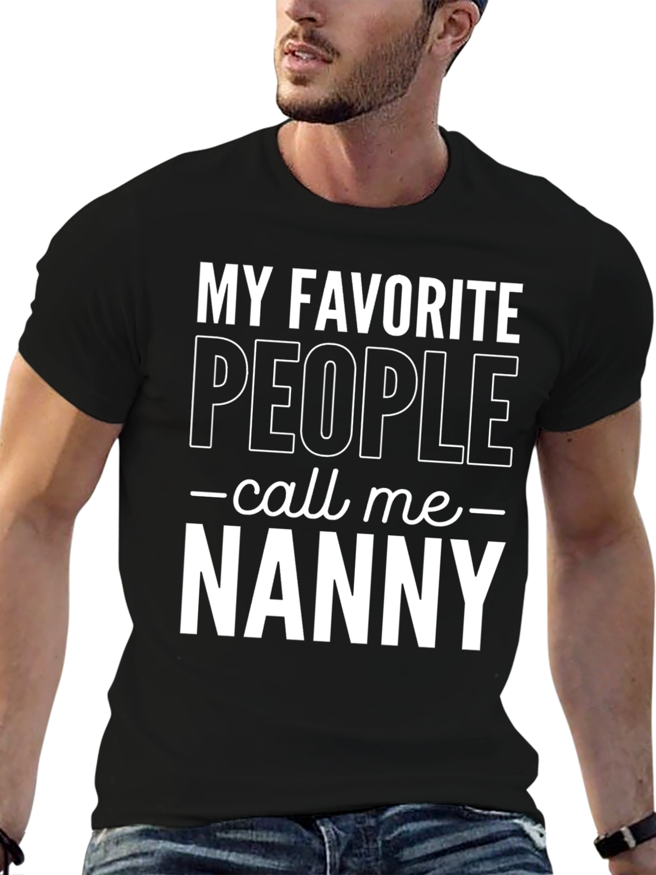 Black My Favorite People Call Me Nanny T-Shirt view 6