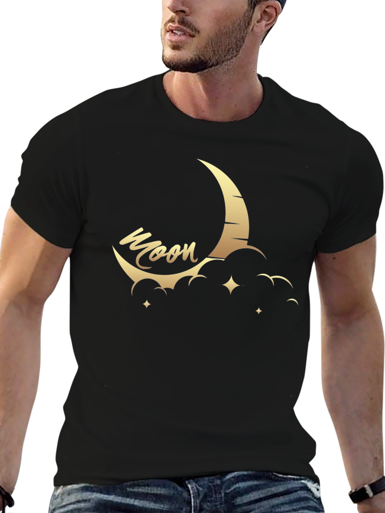 Black Moon Graphic Print T-Shirt view 6
