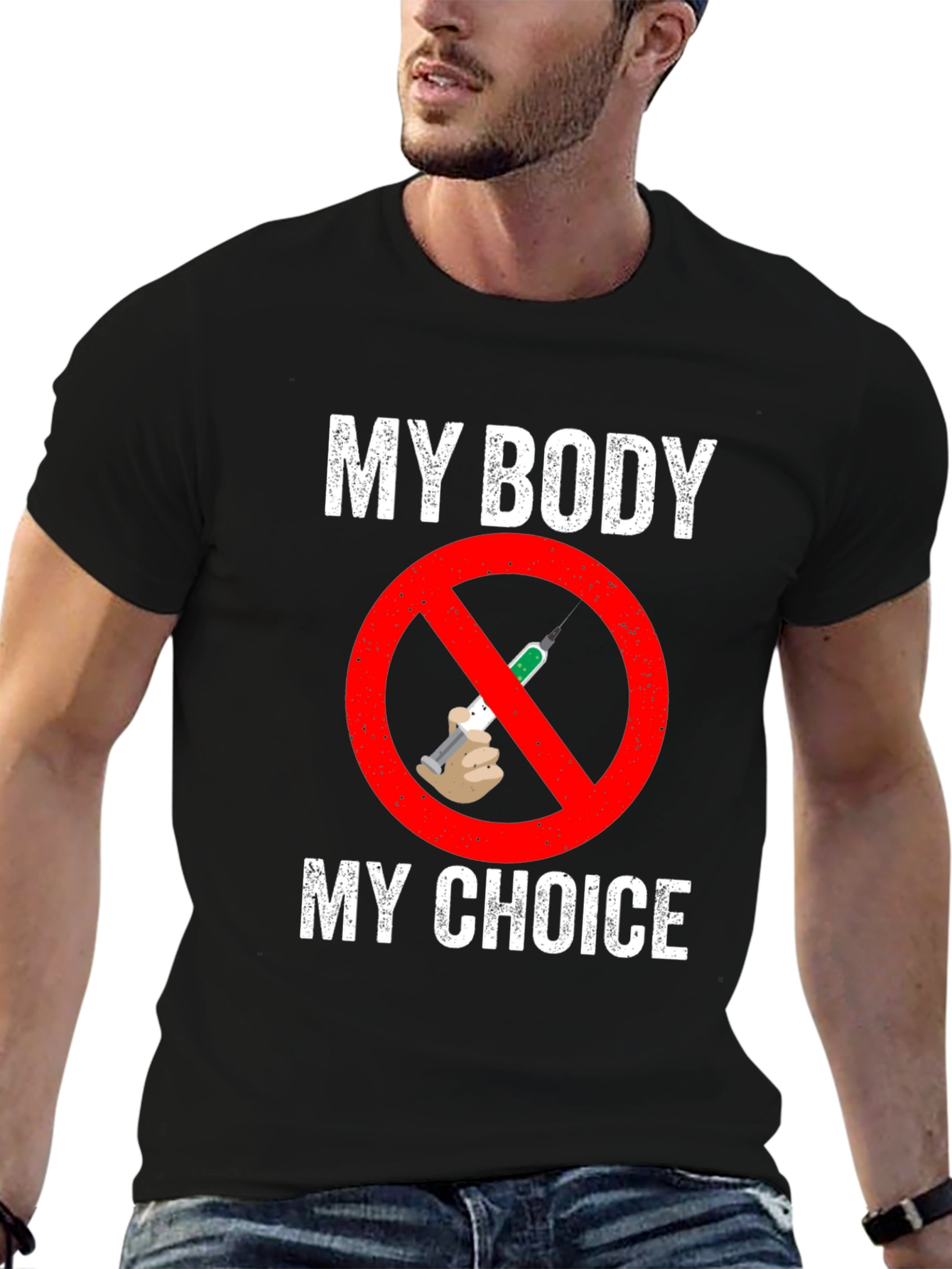 Black My Body, My Choice Anti-Vaccine T-Shirt view 6