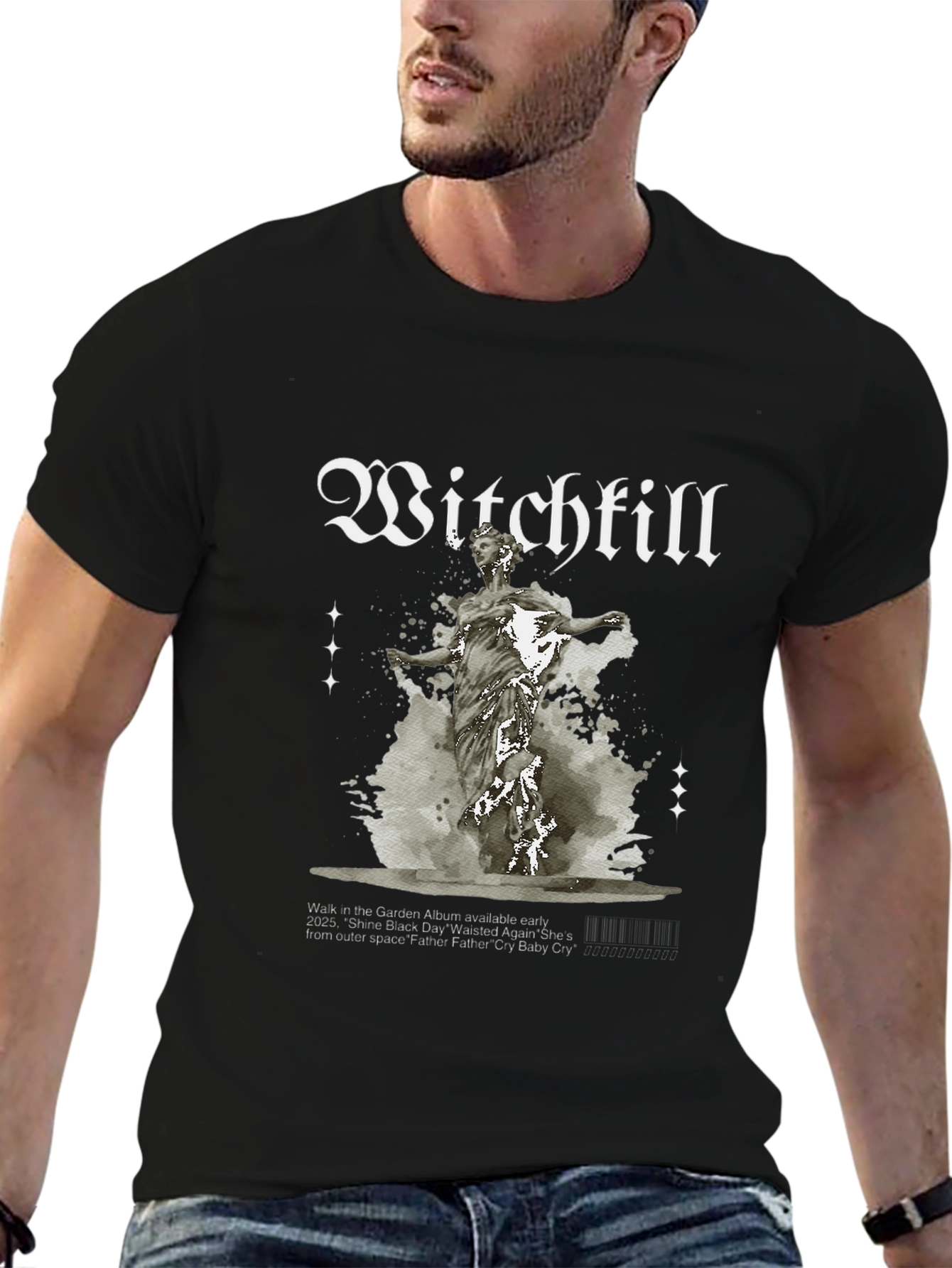 Black Witchkill Graphic Print Black T-Shirt view 6