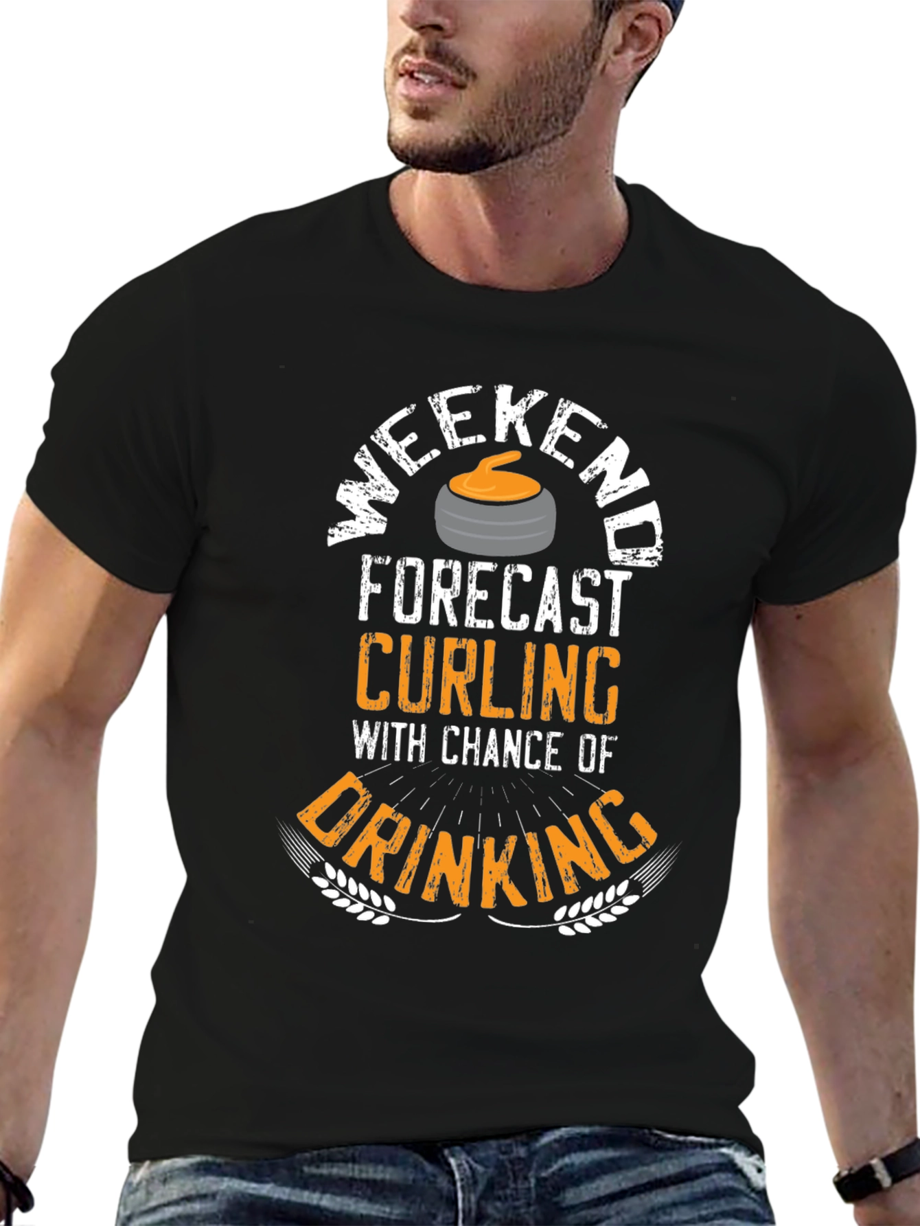 Black Weekend Curling & Drinking Graphic T-Shirt view 6