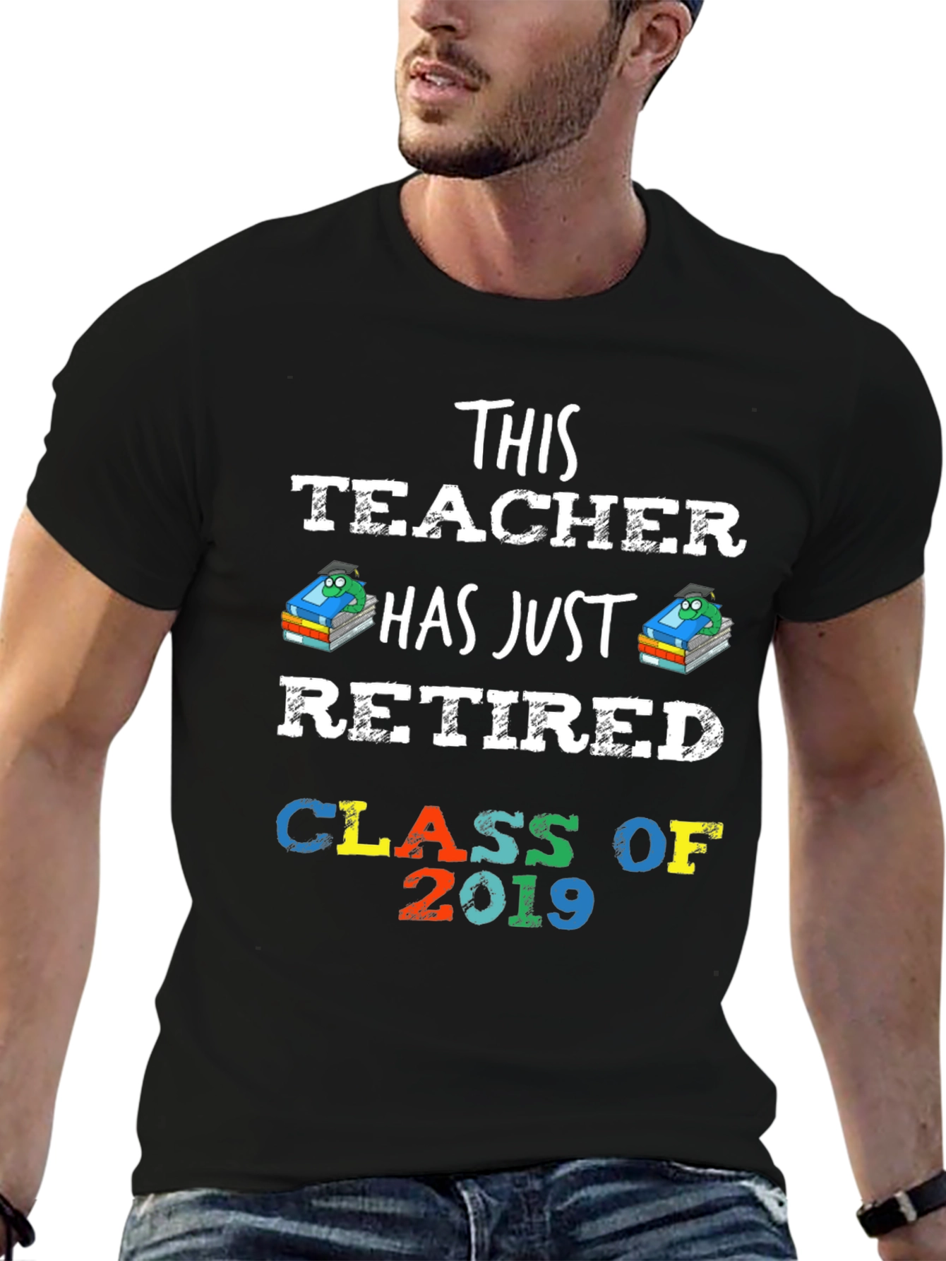 Black Retired Teacher Class of 2019 T-Shirt view 6