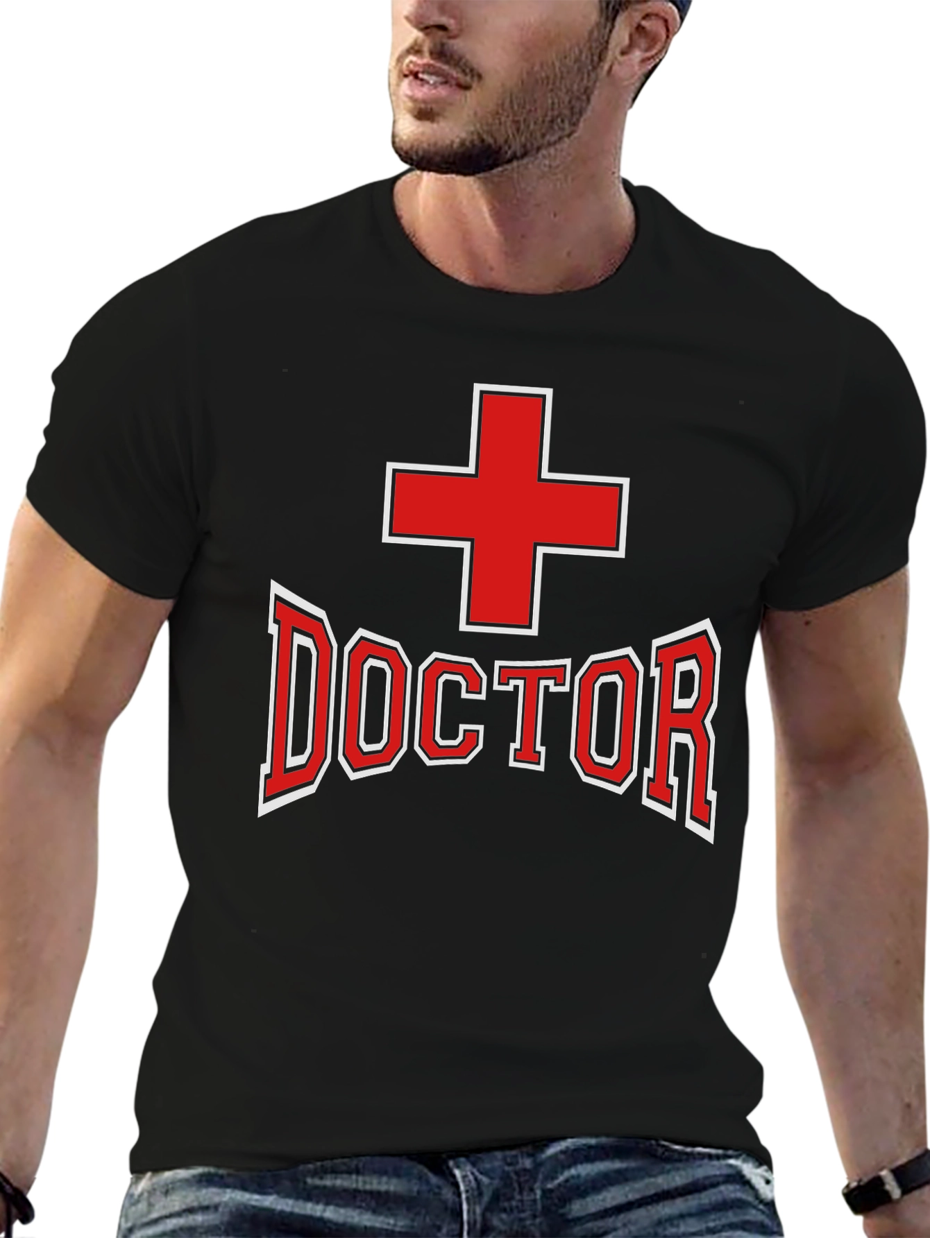 Black Doctor T-Shirt - Red Cross Design view 6