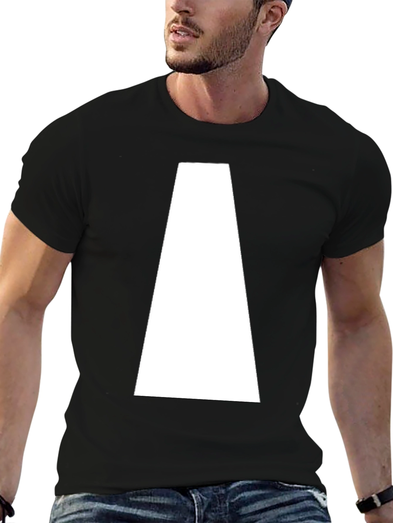 Black Geometric Graphic Tee - Black view 6