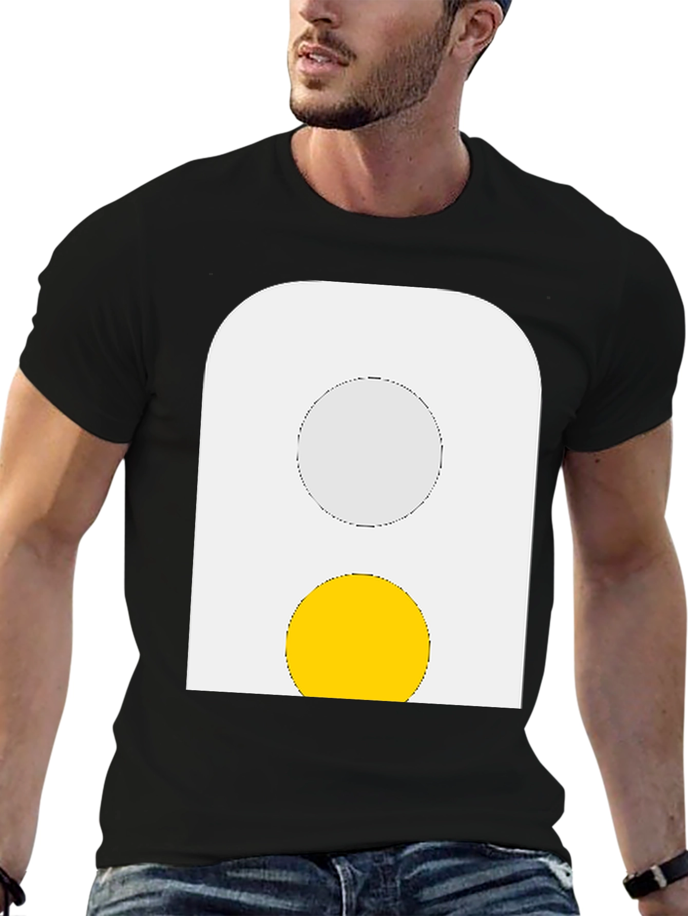 Black Egg Graphic Tee - Black Cotton Shirt view 6