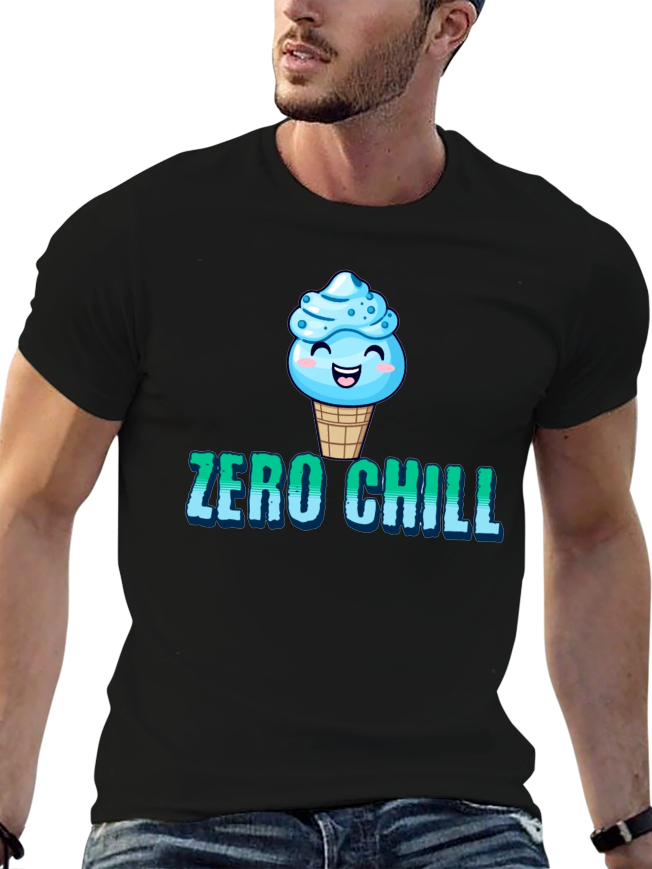 Black Zero Chill Ice Cream Graphic Tee view 6