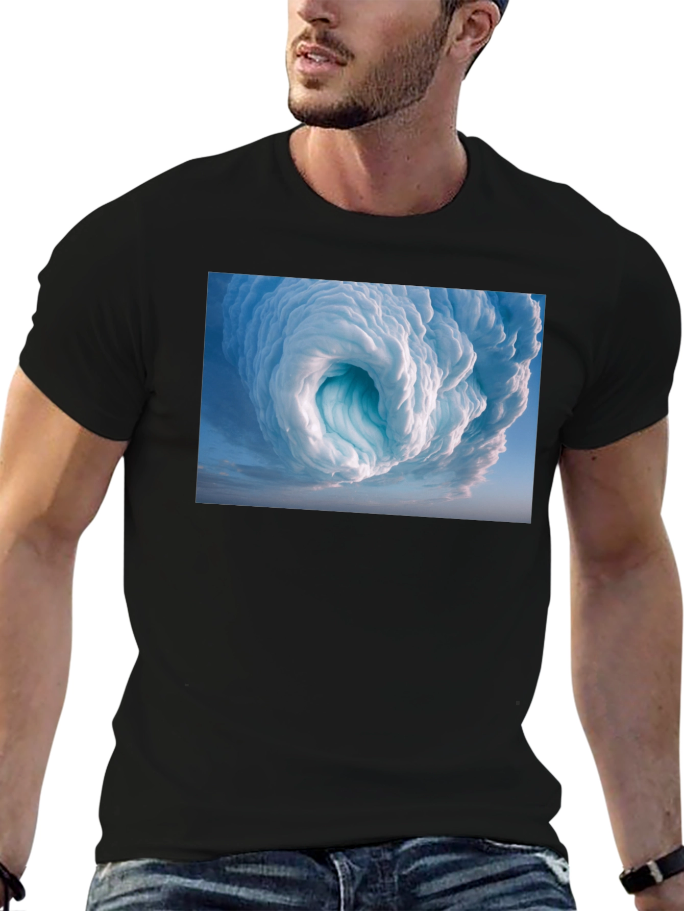 Black Cloud Vortex Graphic Tee - Black view 6