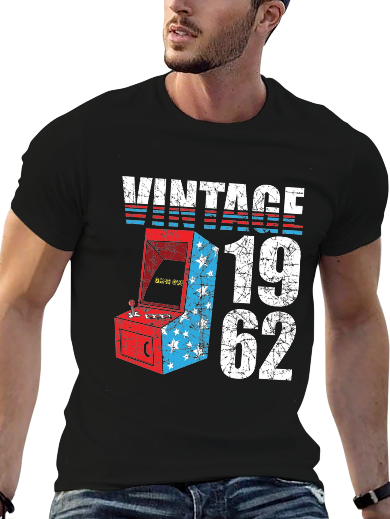 Black Vintage 1962 Arcade Game T-Shirt view 6