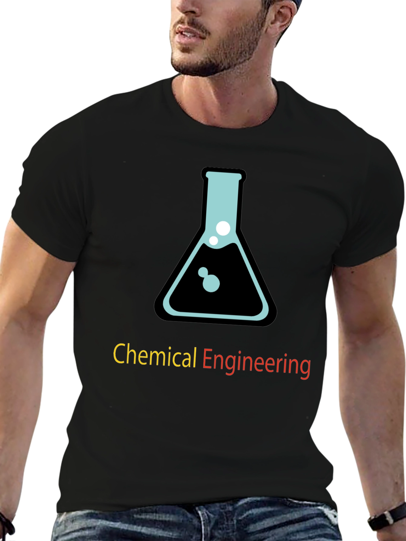 Black Chemical Engineering T-Shirt - Science Lab Design view 6