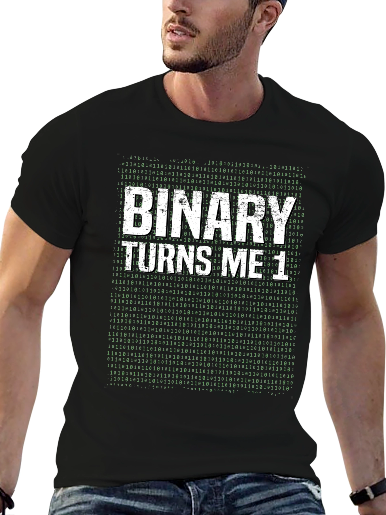Black Binary Turns Me On Programmer Humor T-Shirt view 6