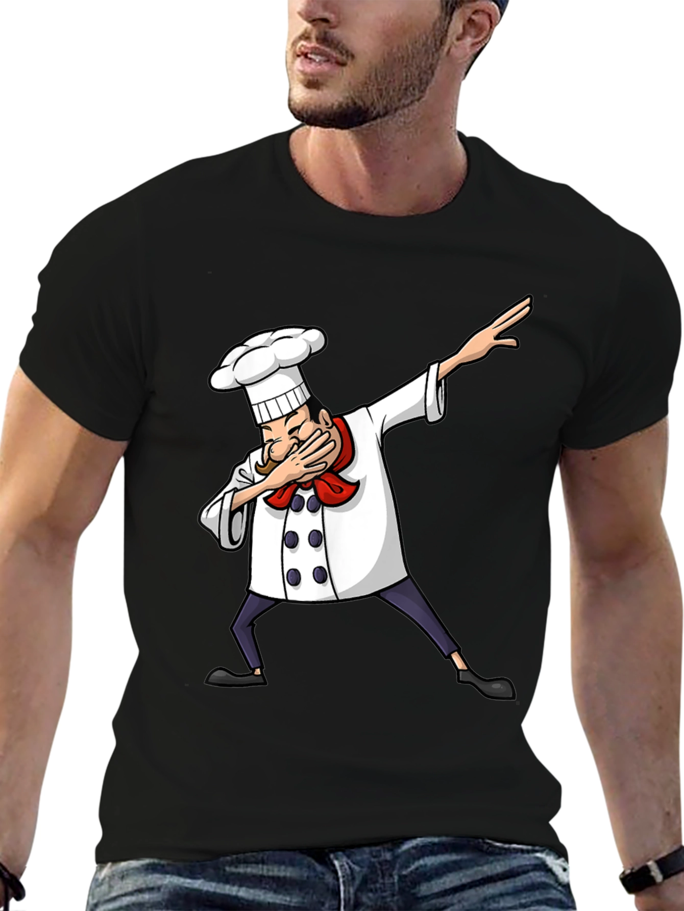 Black Dabbing Chef T-Shirt Funny Cooking Tee view 6