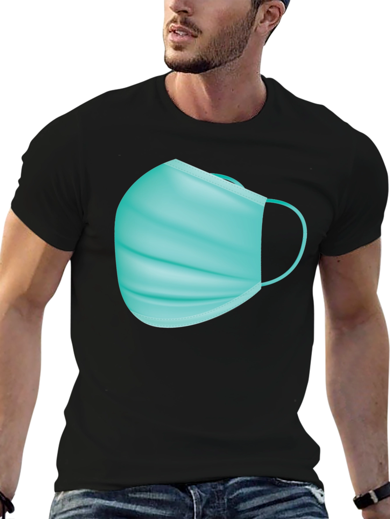 Black Mask T-Shirt - Stay Safe in Style view 6