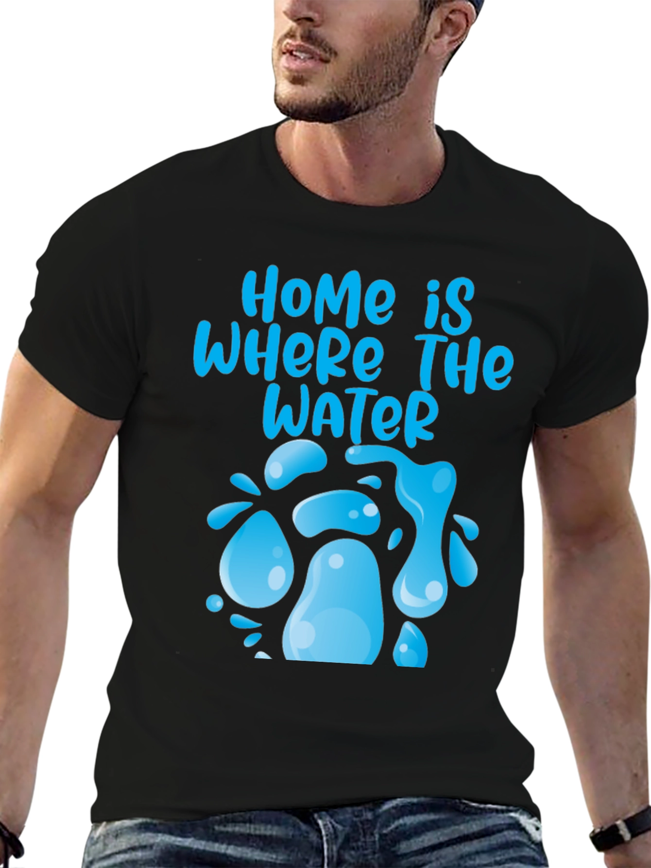 Home is Where the Water T-Shirt - Unisex Black Tee - 6