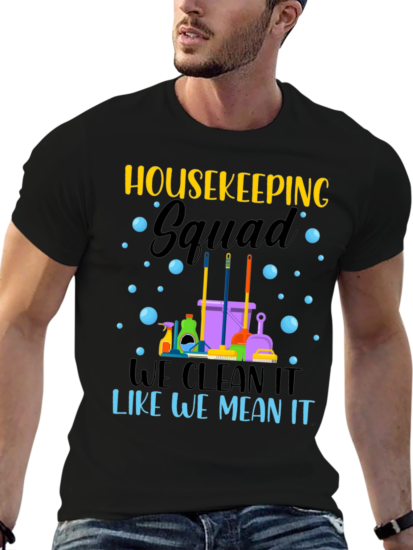 Black Housekeeping Squad Graphic Tee view 6