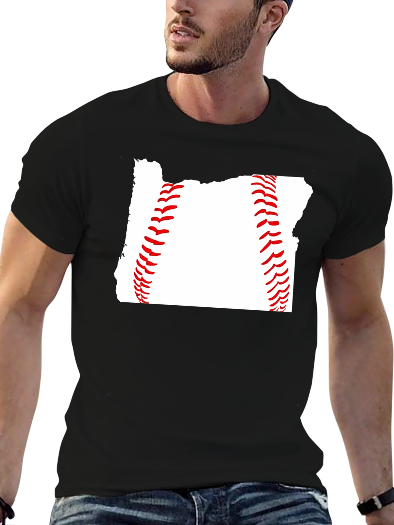 Black Oregon Baseball T-Shirt - State Pride Tee view 6