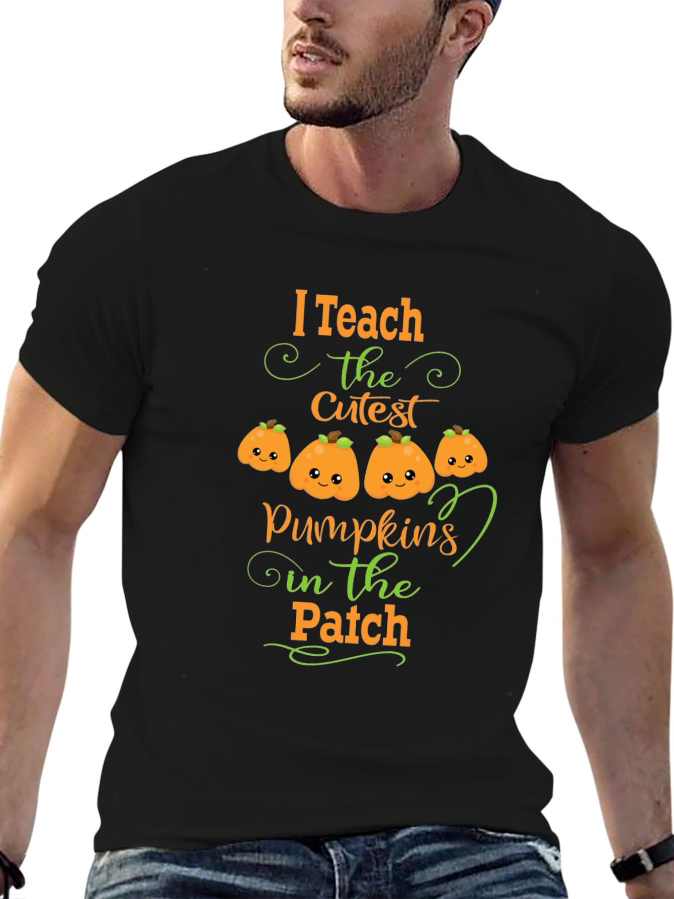 Black I Teach the Cutest Pumpkins T-Shirt view 6