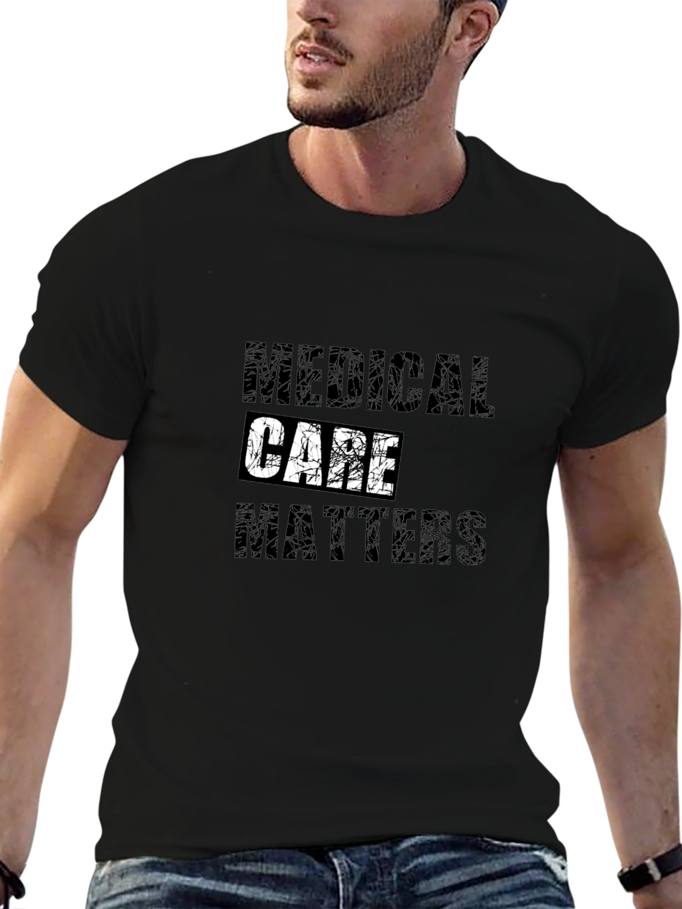 Black Medical Care Matters Graphic Tee view 6