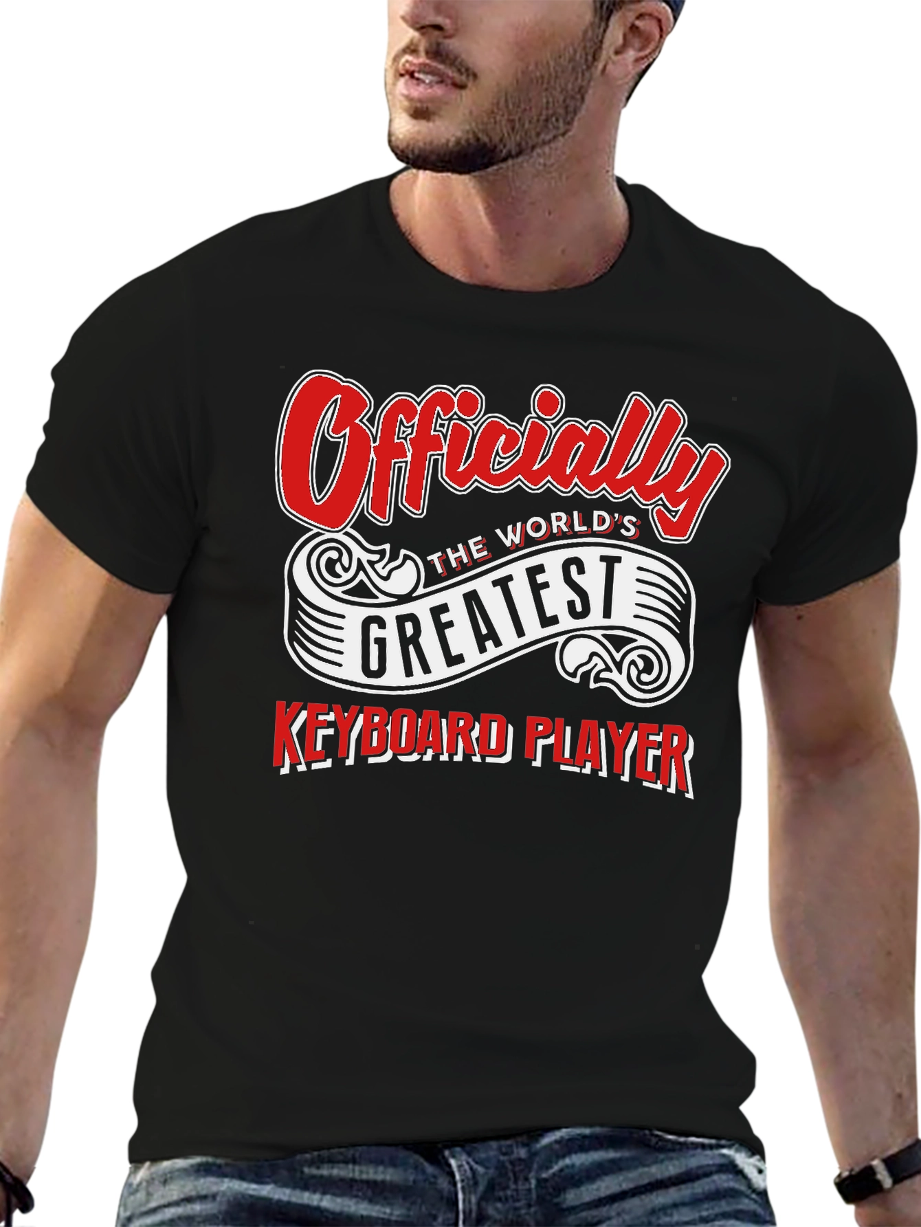Black World's Greatest Keyboard Player T-Shirt view 6