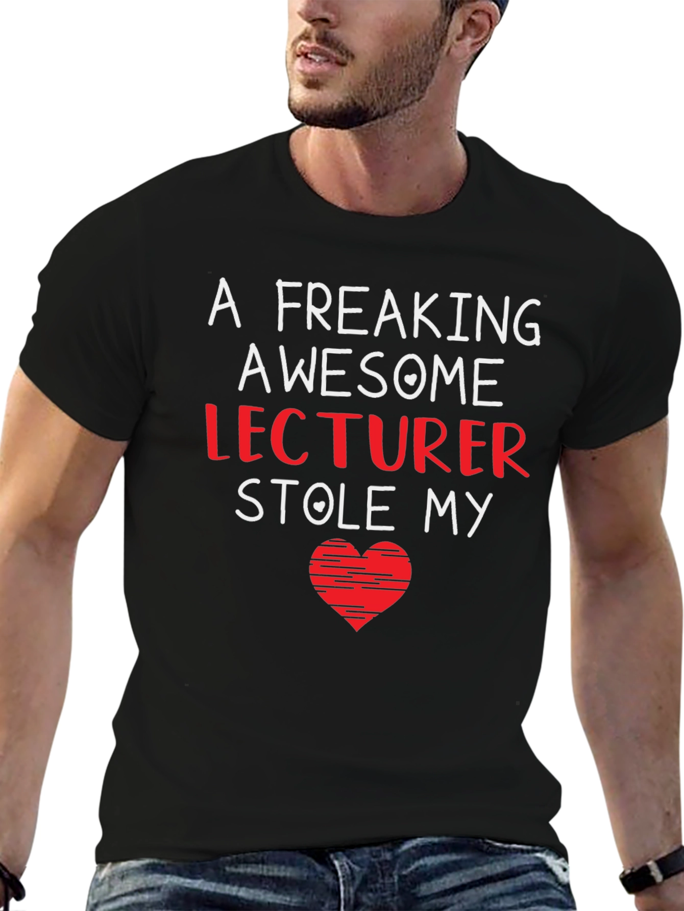 Black Awesome Lecturer Stole My Heart T-Shirt view 6