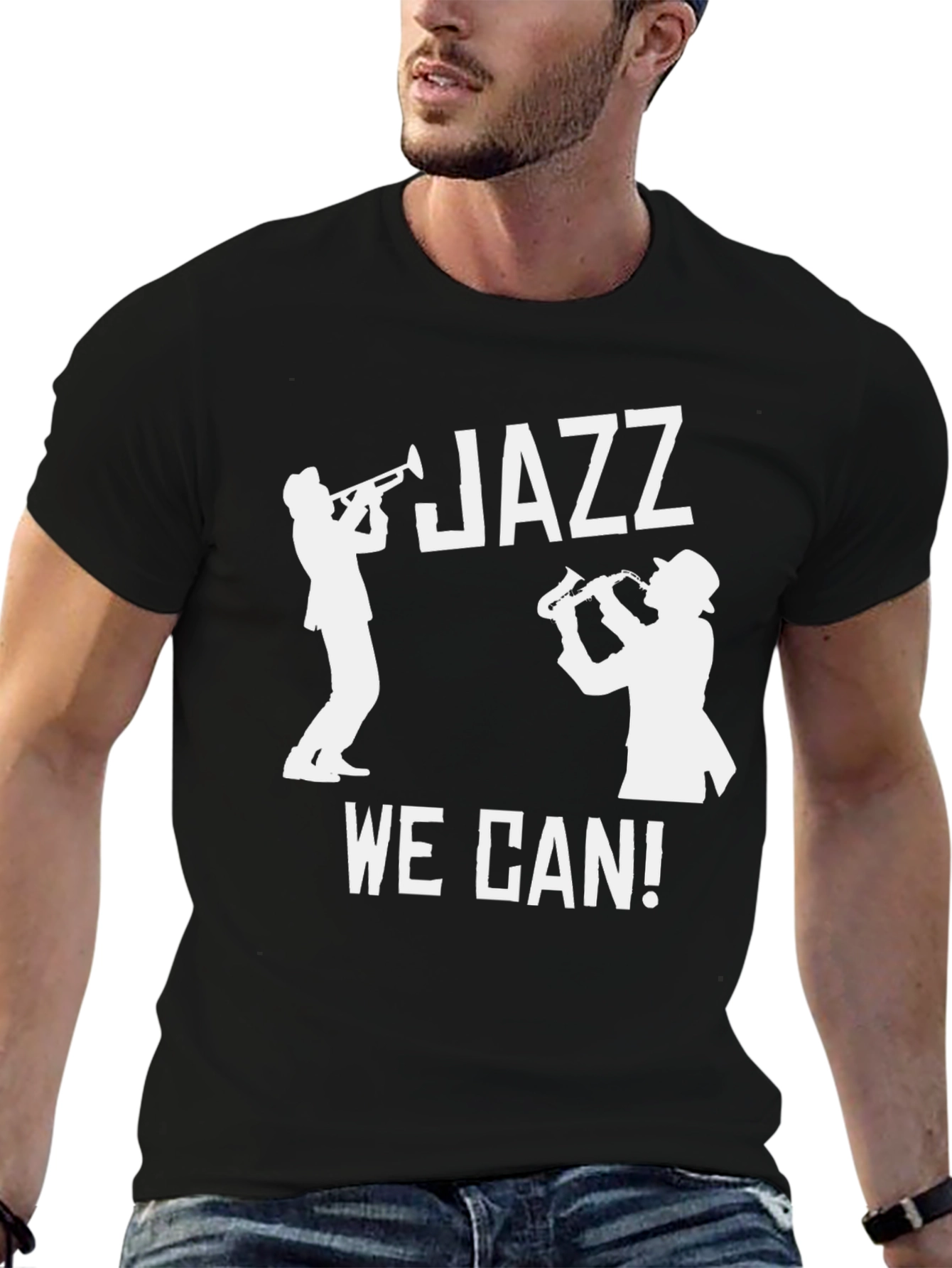 Black Jazz Music T-Shirt - We Can! view 6