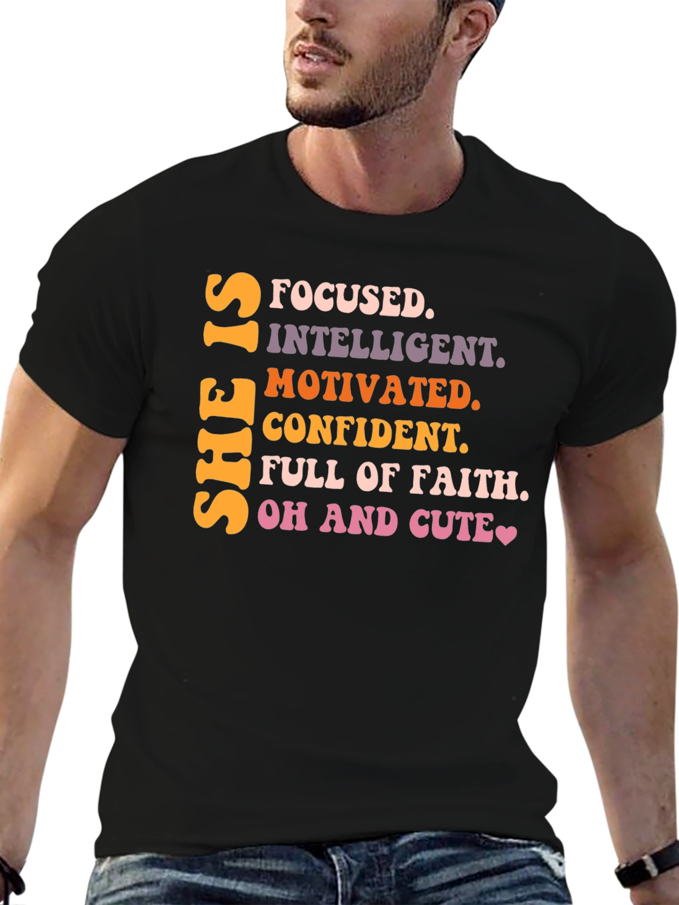 Black Empowered Women's T-Shirt: Focused, Intelligent, Motivated view 6