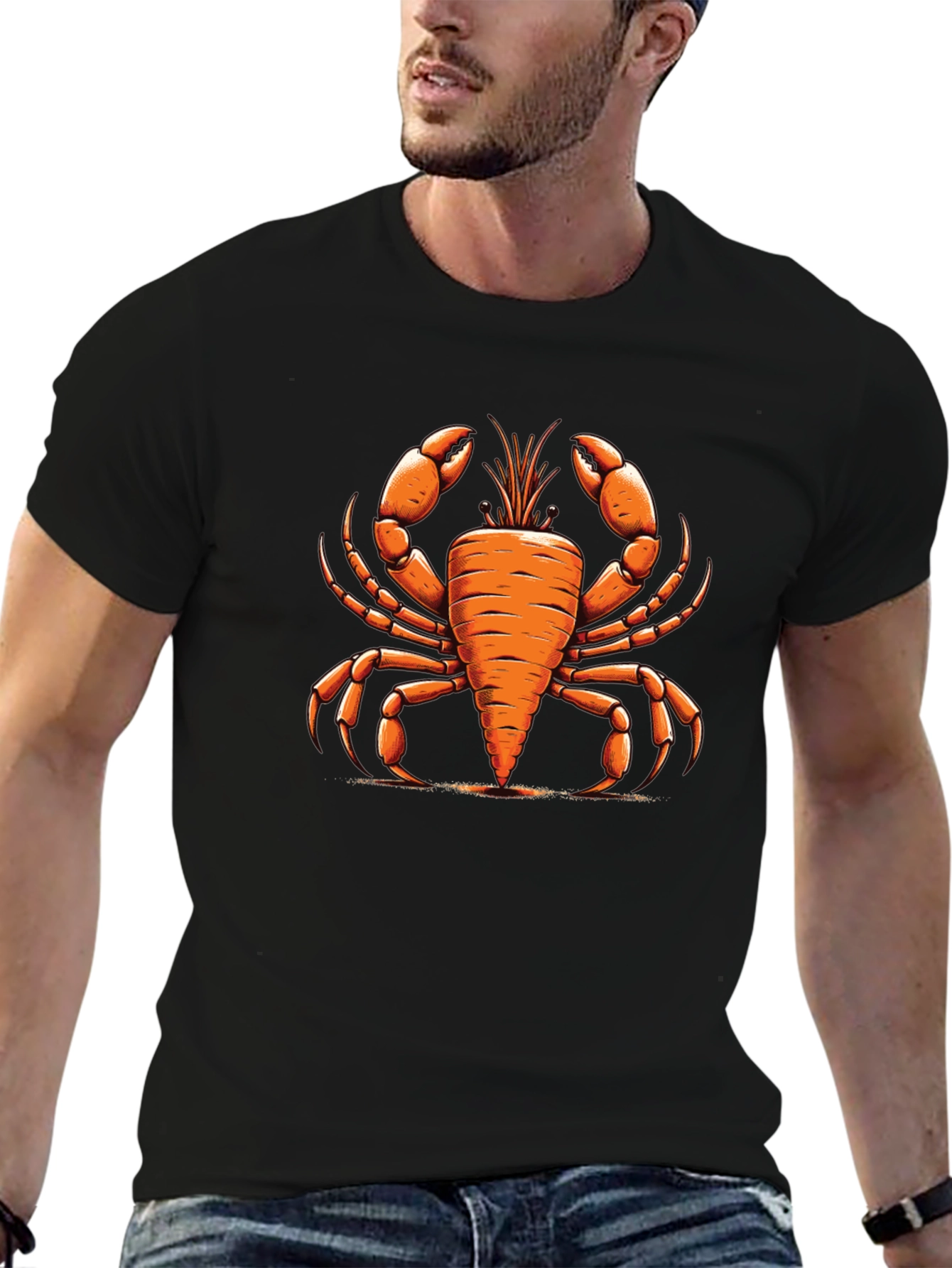 Black Carrot Crab Graphic T-Shirt - Black view 6